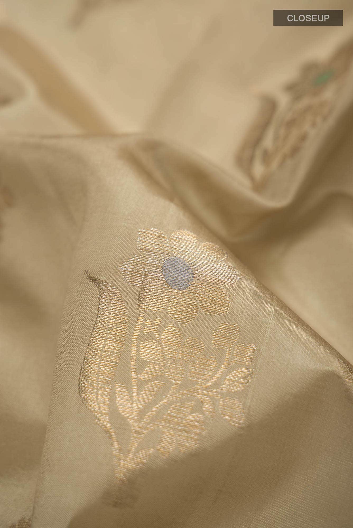 Beige Banarasi Raw Silk Saree