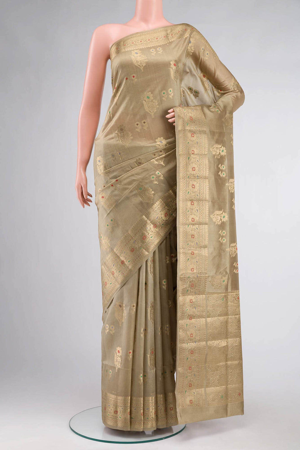 Beige Banarasi Raw Silk Saree