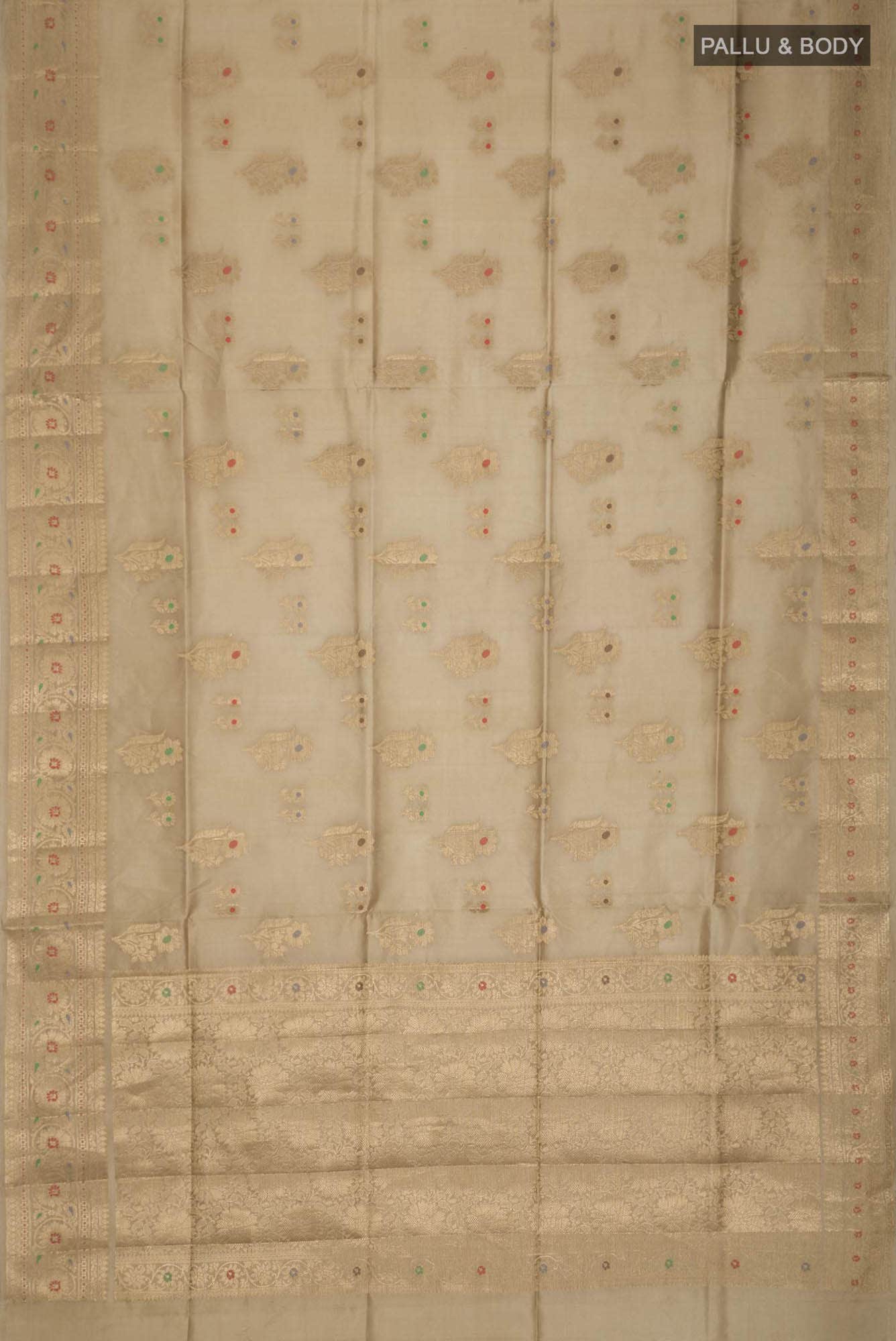 Beige Banarasi Raw Silk Saree