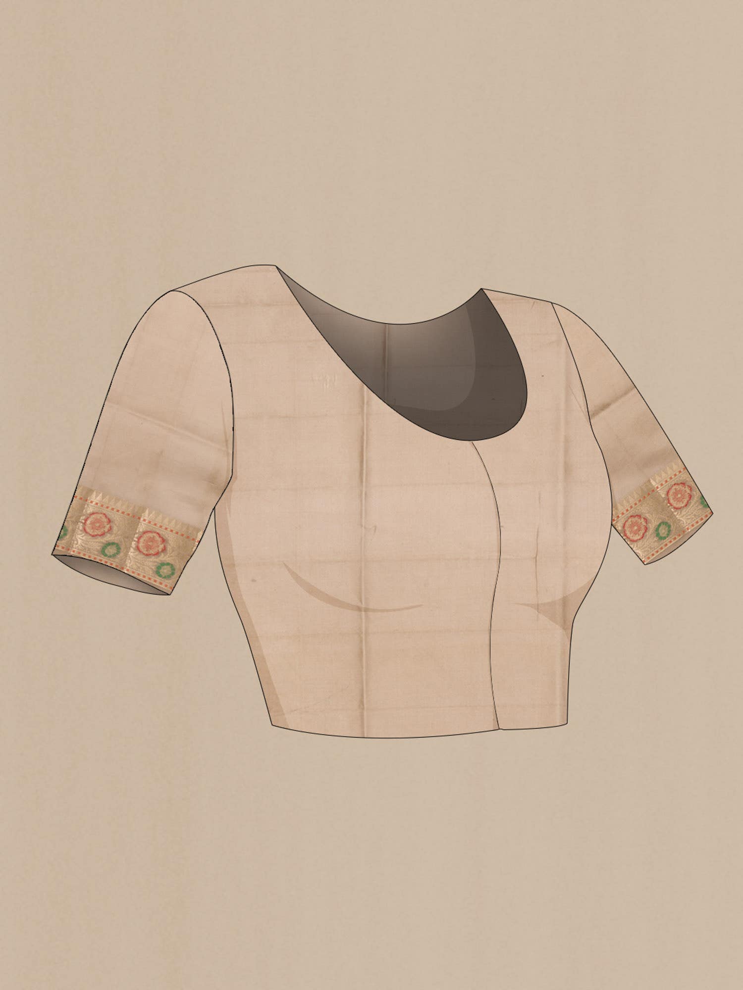 Beige Banarasi Raw Silk Saree