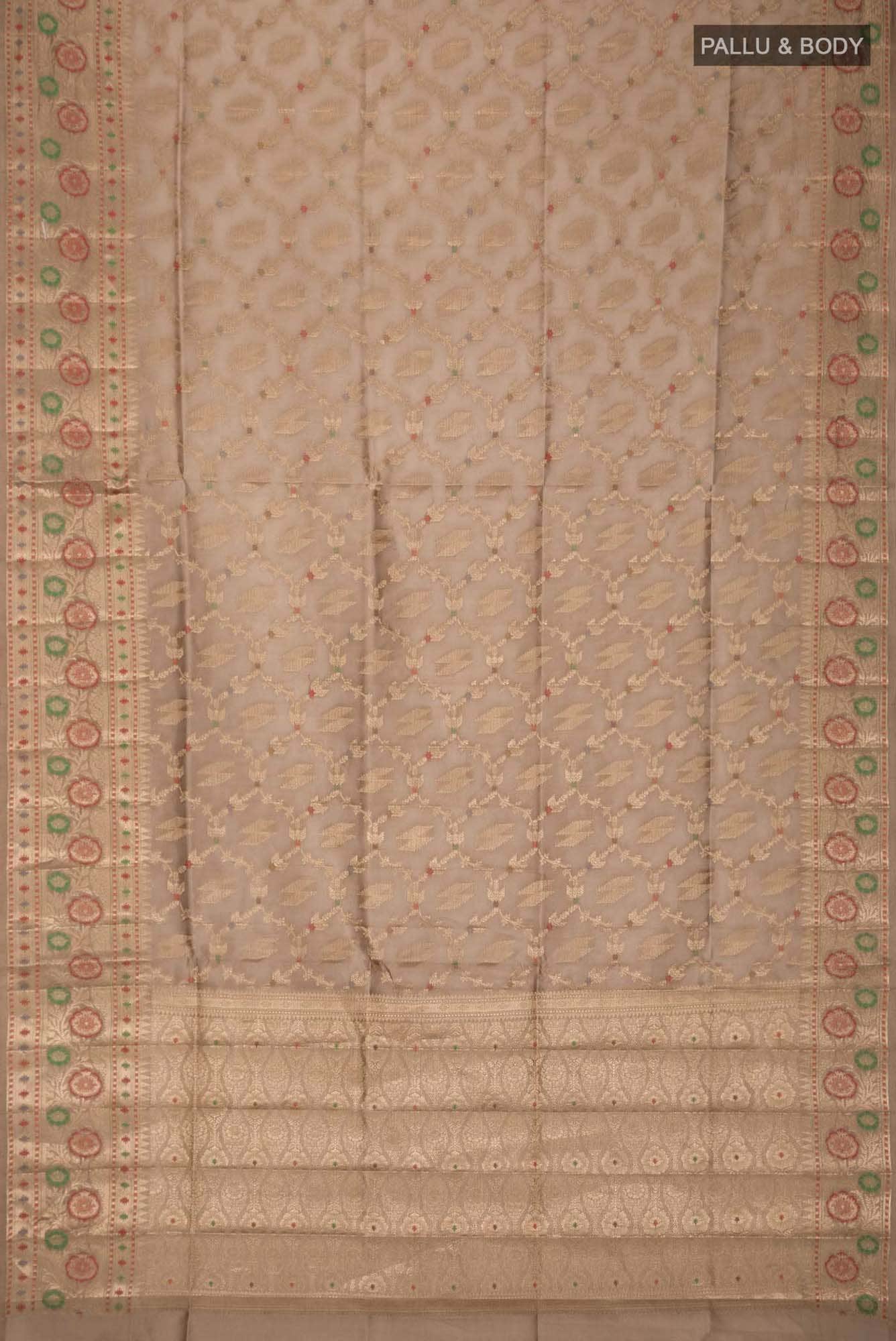 Beige Banarasi Raw Silk Saree