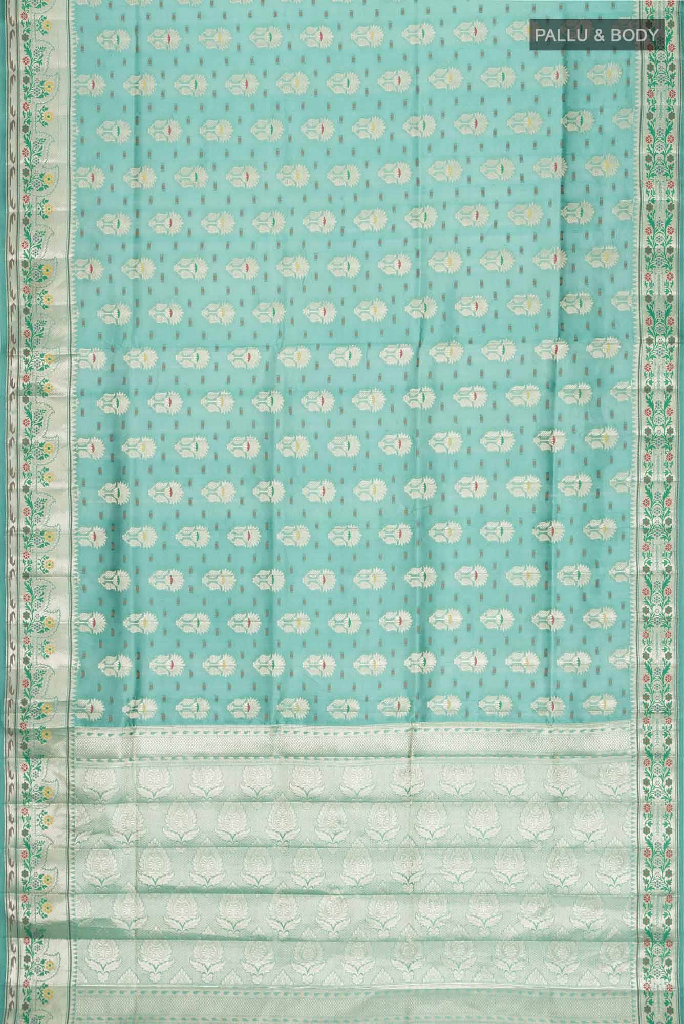 Green Banarasi Raw Silk Saree