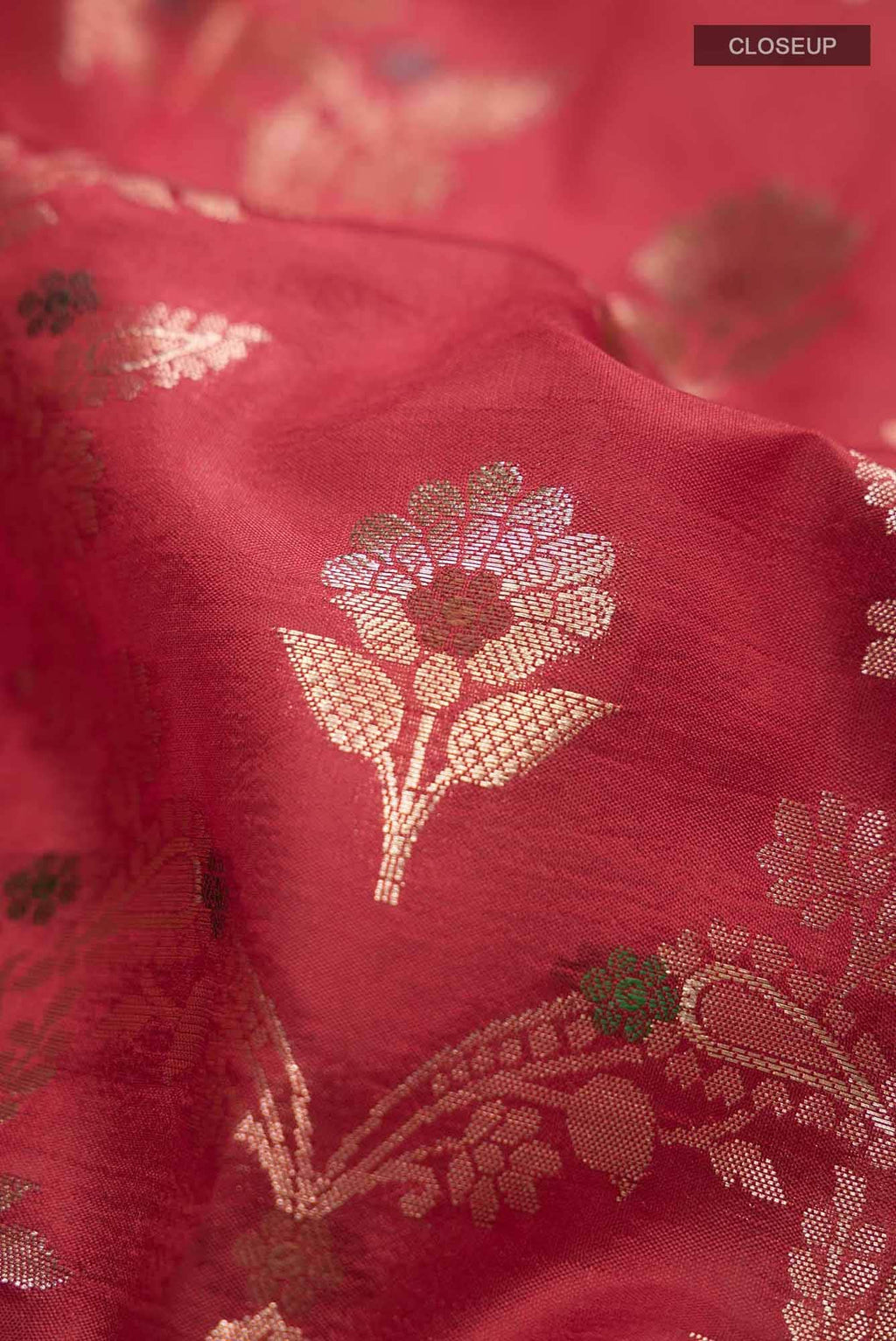 Red Banarasi Raw Silk Saree