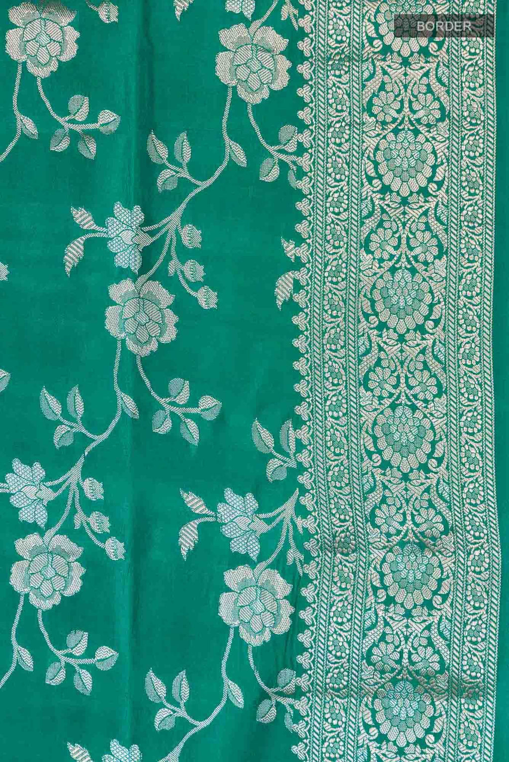 Green Banarasi Raw Silk Saree