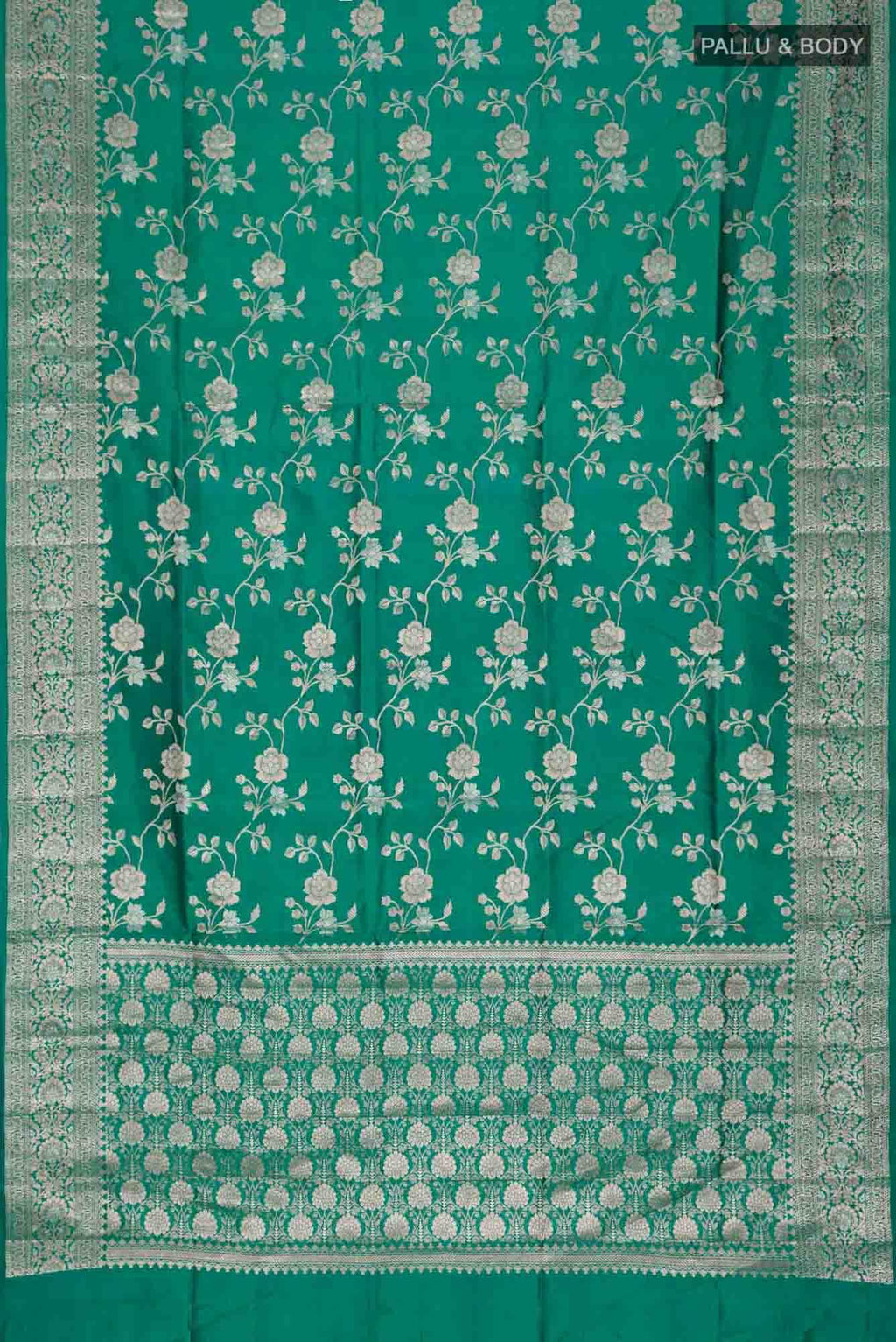 Green Banarasi Raw Silk Saree