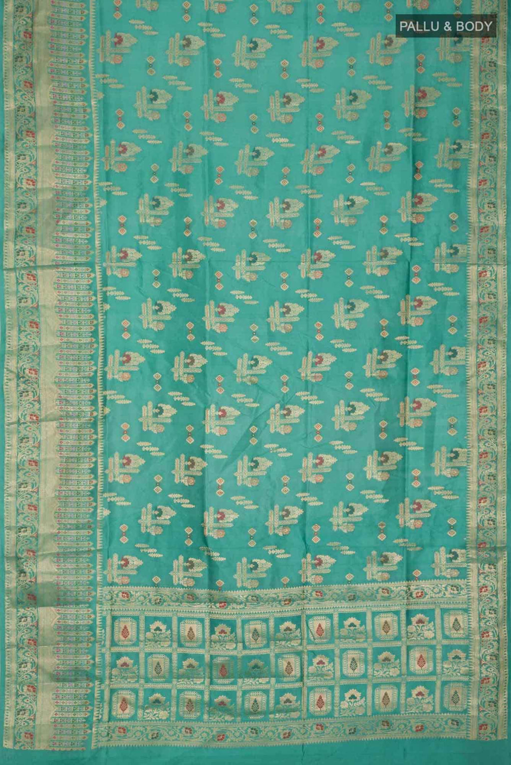 Green Banarasi Raw Silk Saree