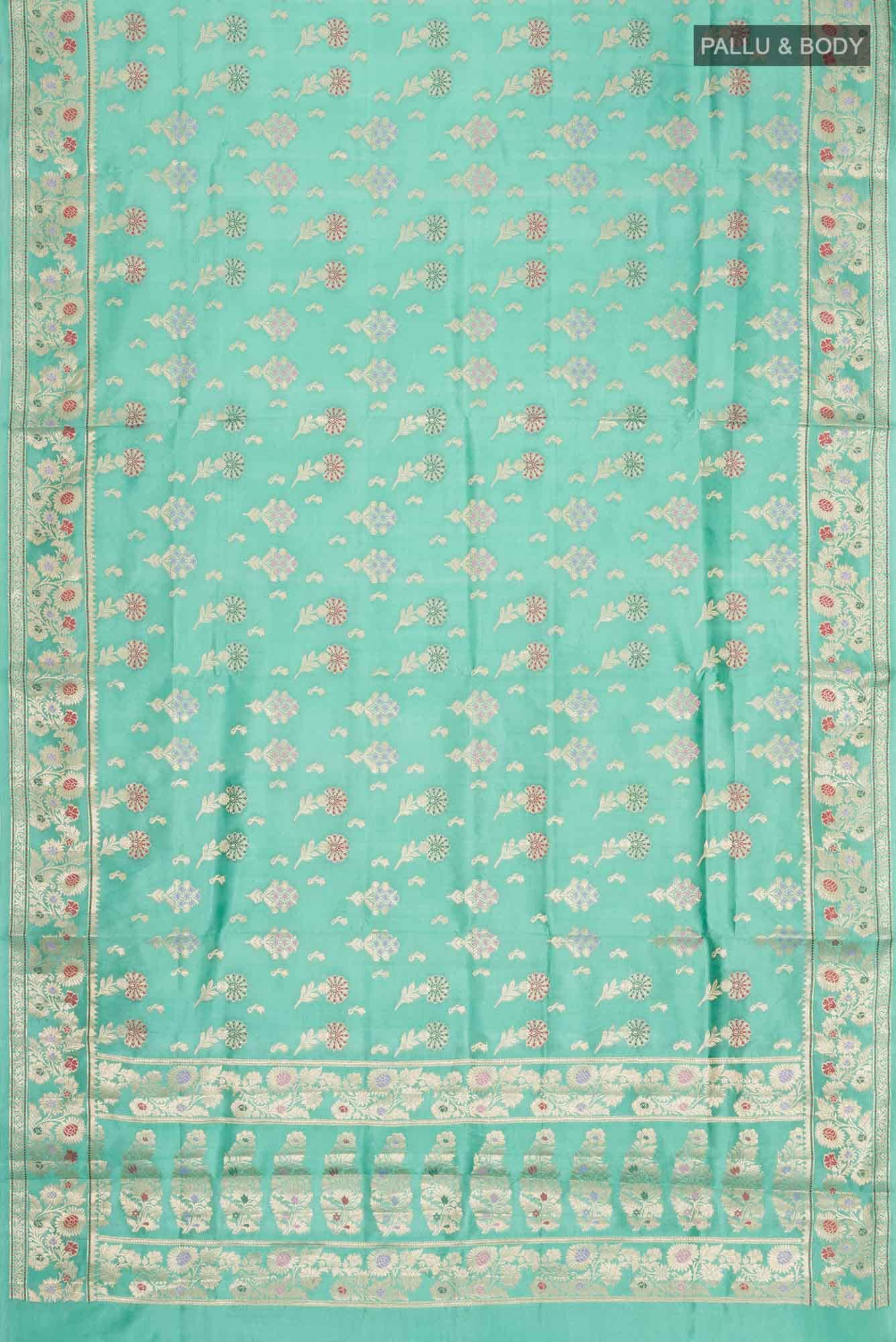 Green Banarasi Raw Silk Saree