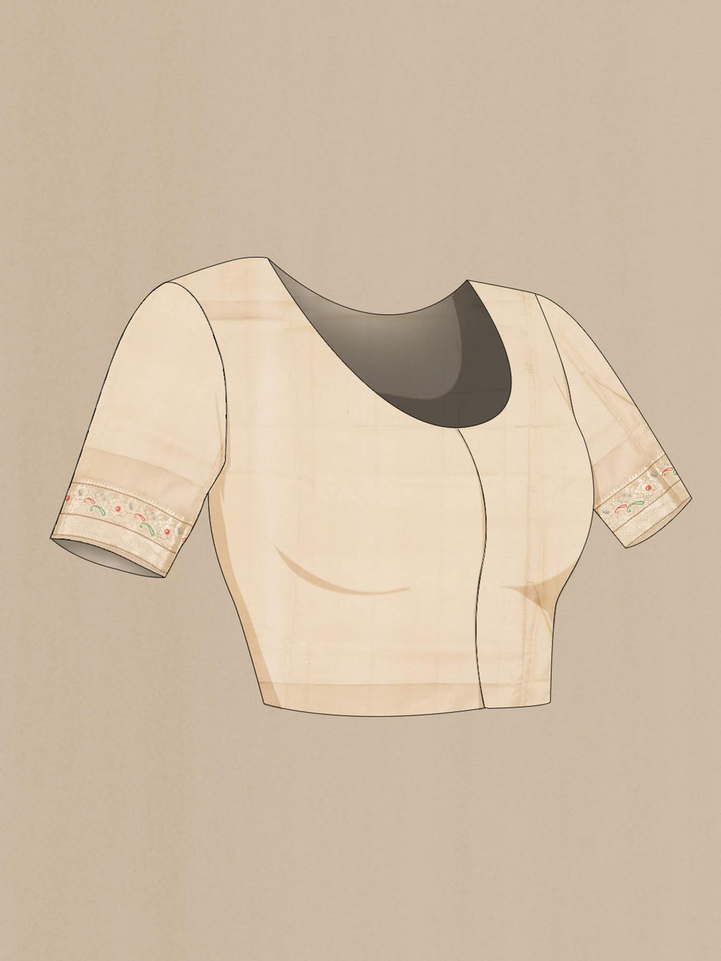Beige Banarasi Raw Silk Saree