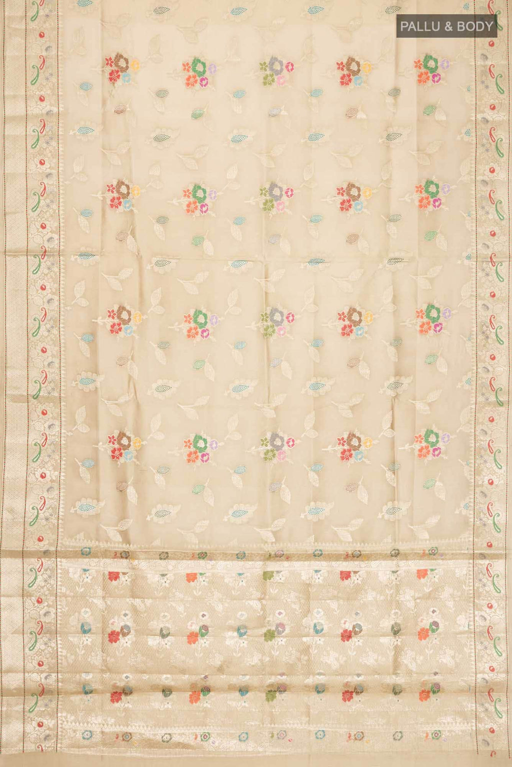 Beige Banarasi Raw Silk Saree