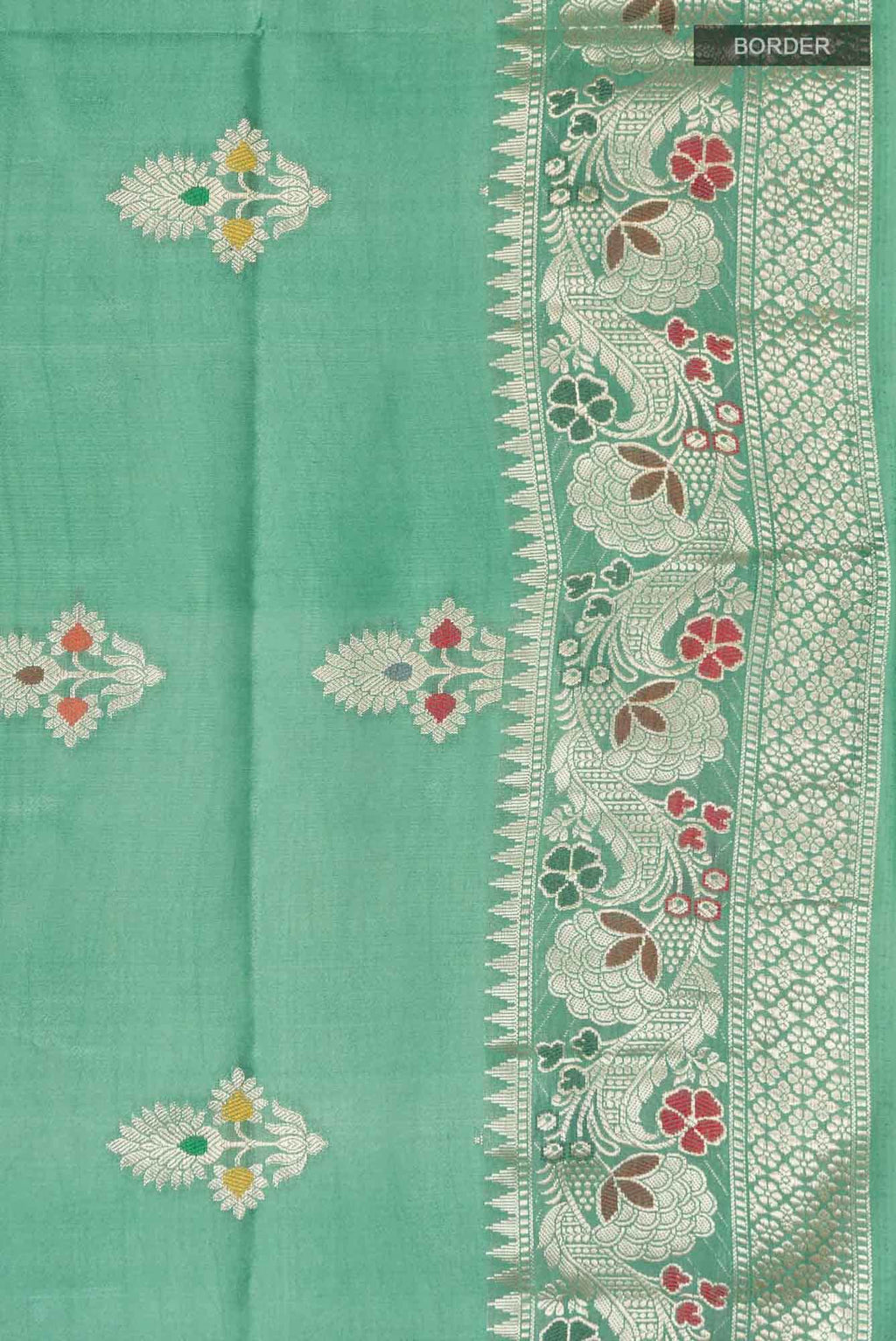 Green Banarasi Raw Silk Saree