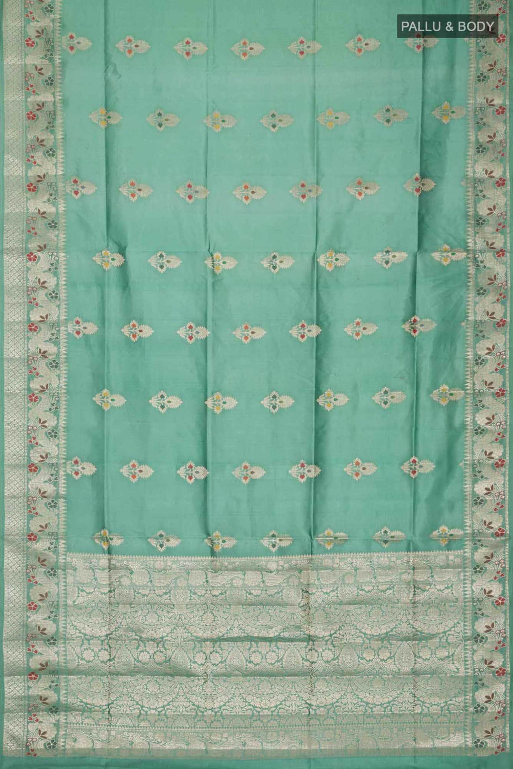 Green Banarasi Raw Silk Saree