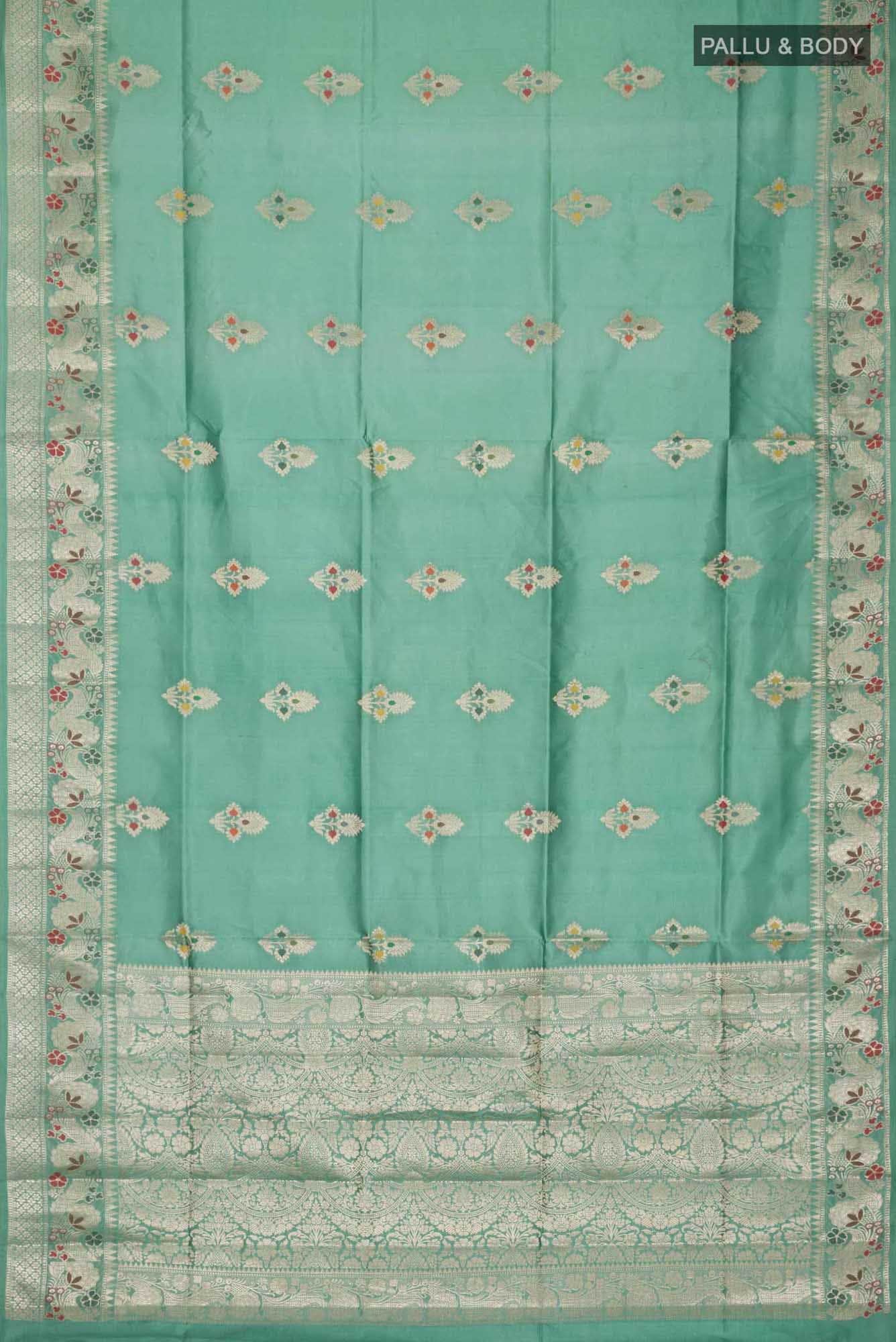 Green Banarasi Raw Silk Saree