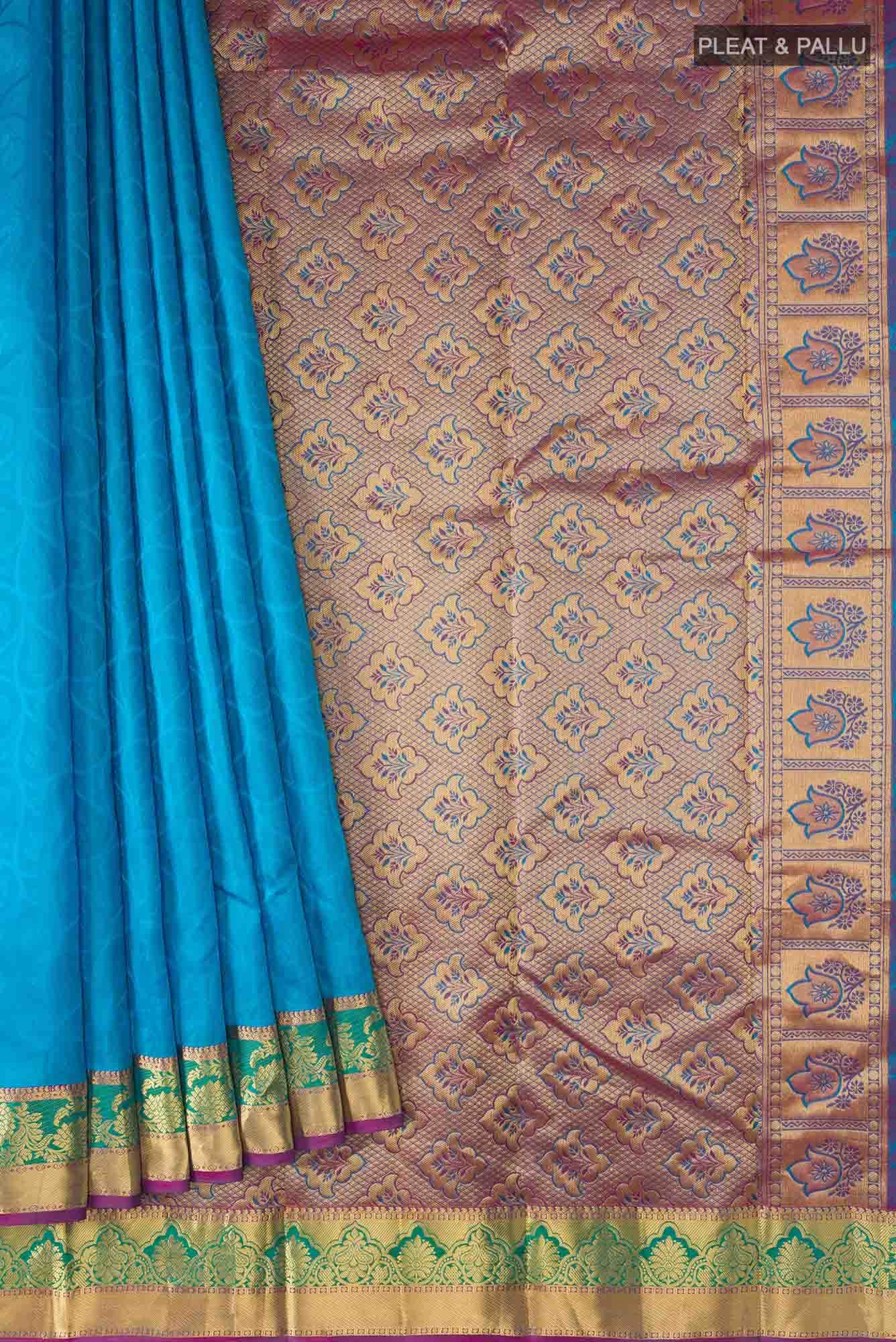 Blue Kanchipuram Silk Saree