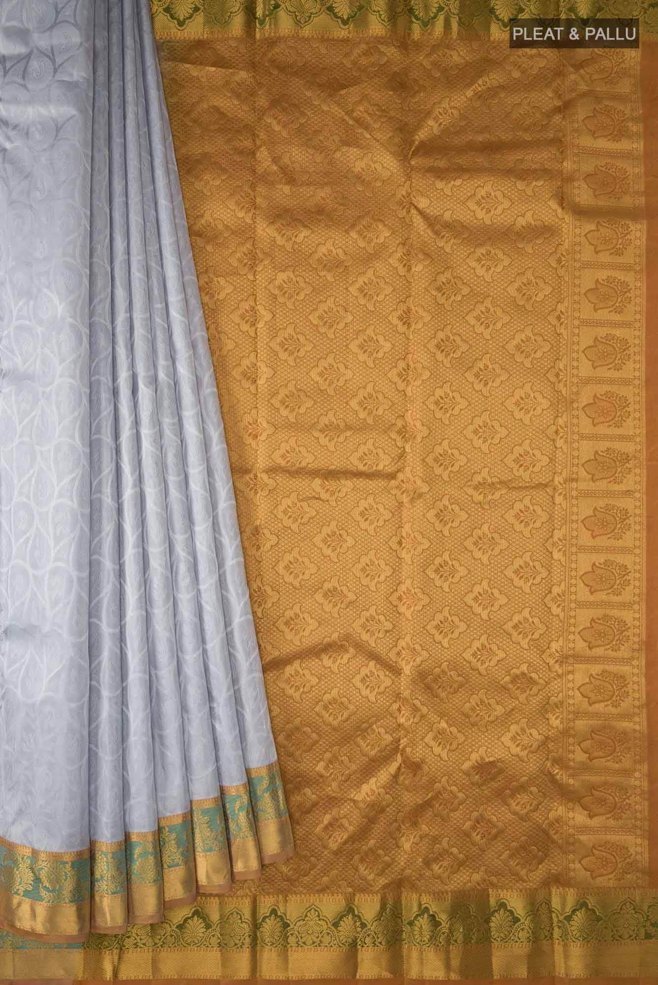 Grey Kanchipuram Silk Saree