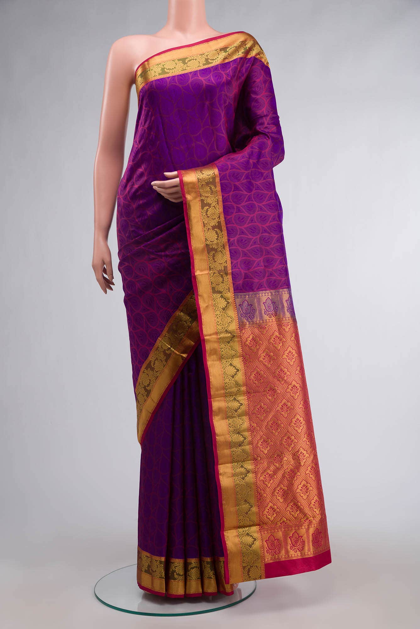 Purple Kanchipuram Silk Saree