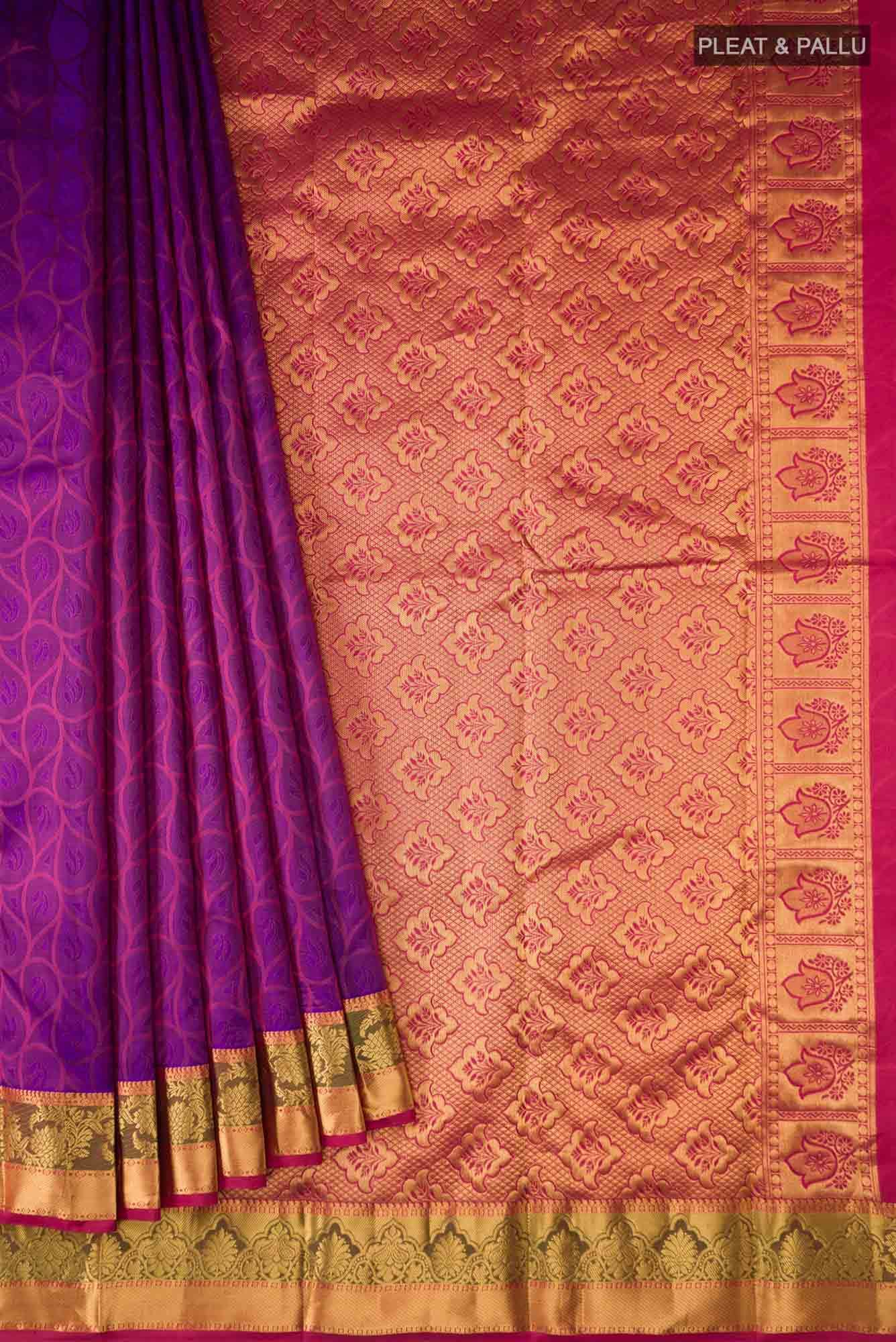 Purple Kanchipuram Silk Saree