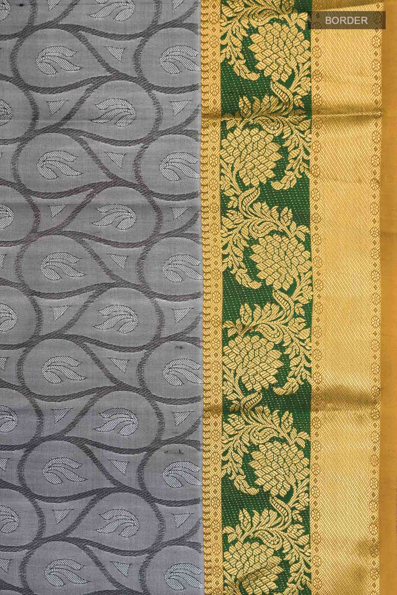 Grey Kanchipuram Silk Saree