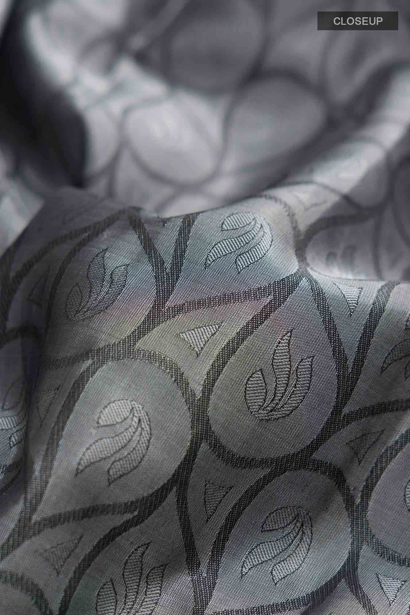 Grey Kanchipuram Silk Saree