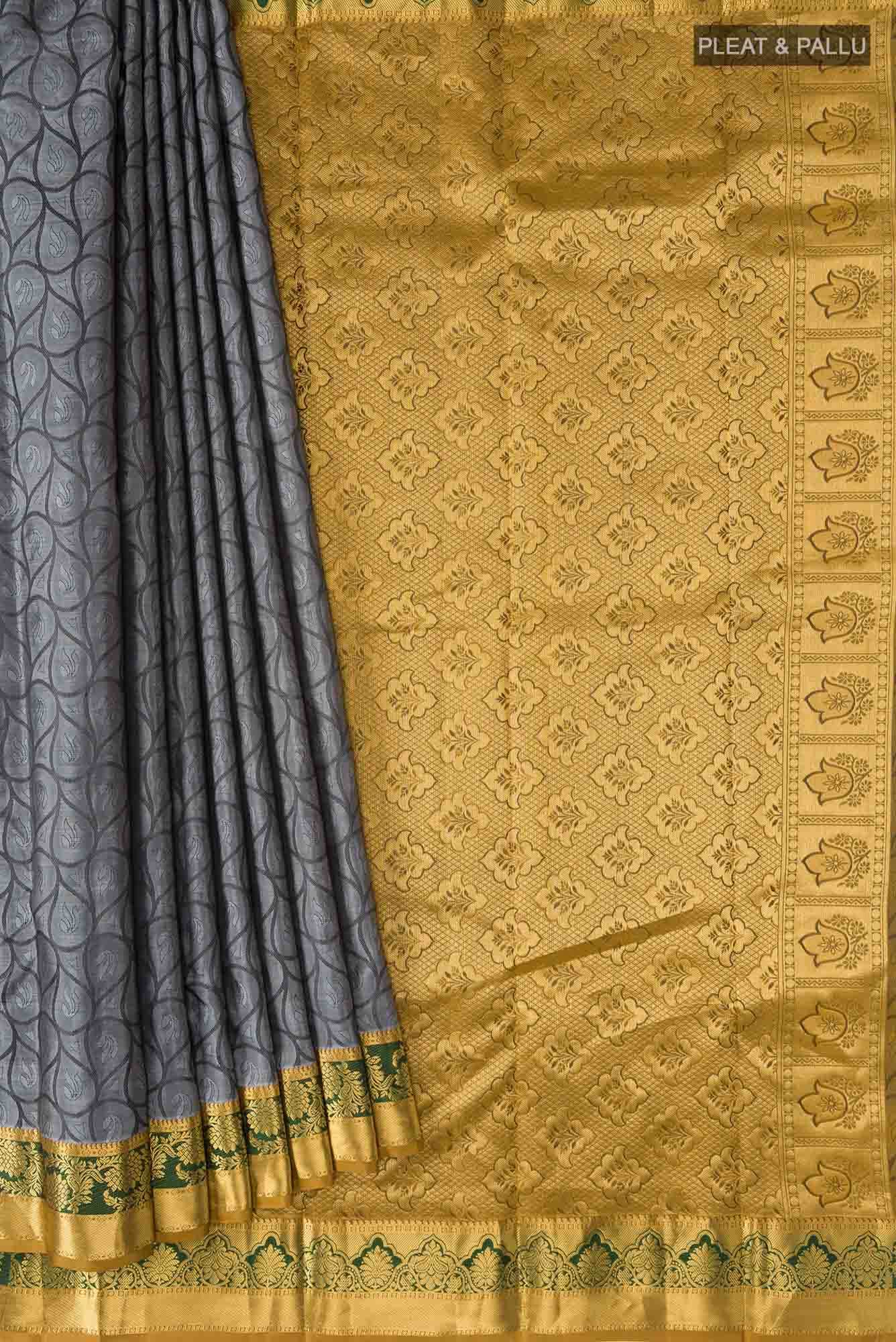 Grey Kanchipuram Silk Saree