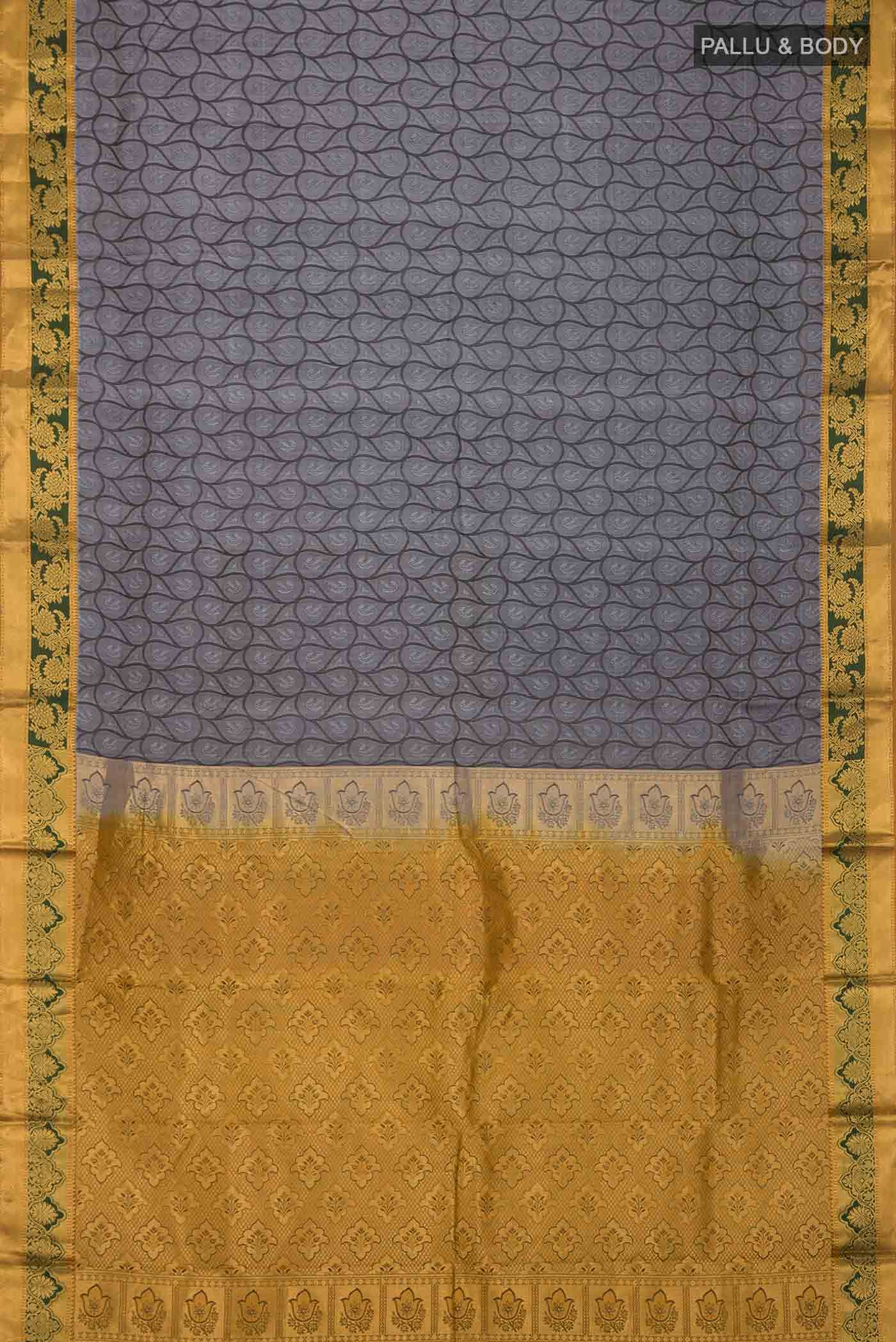 Grey Kanchipuram Silk Saree