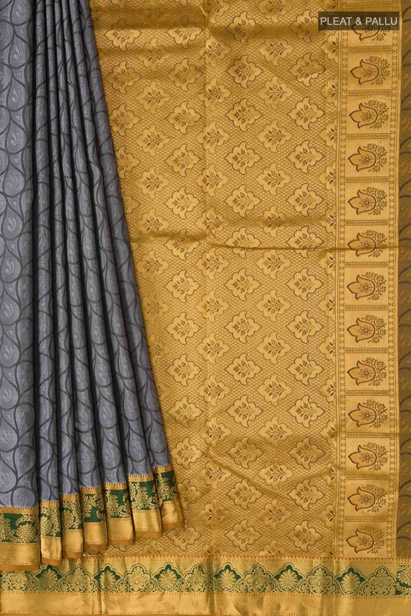 Grey Kanchipuram Silk Saree