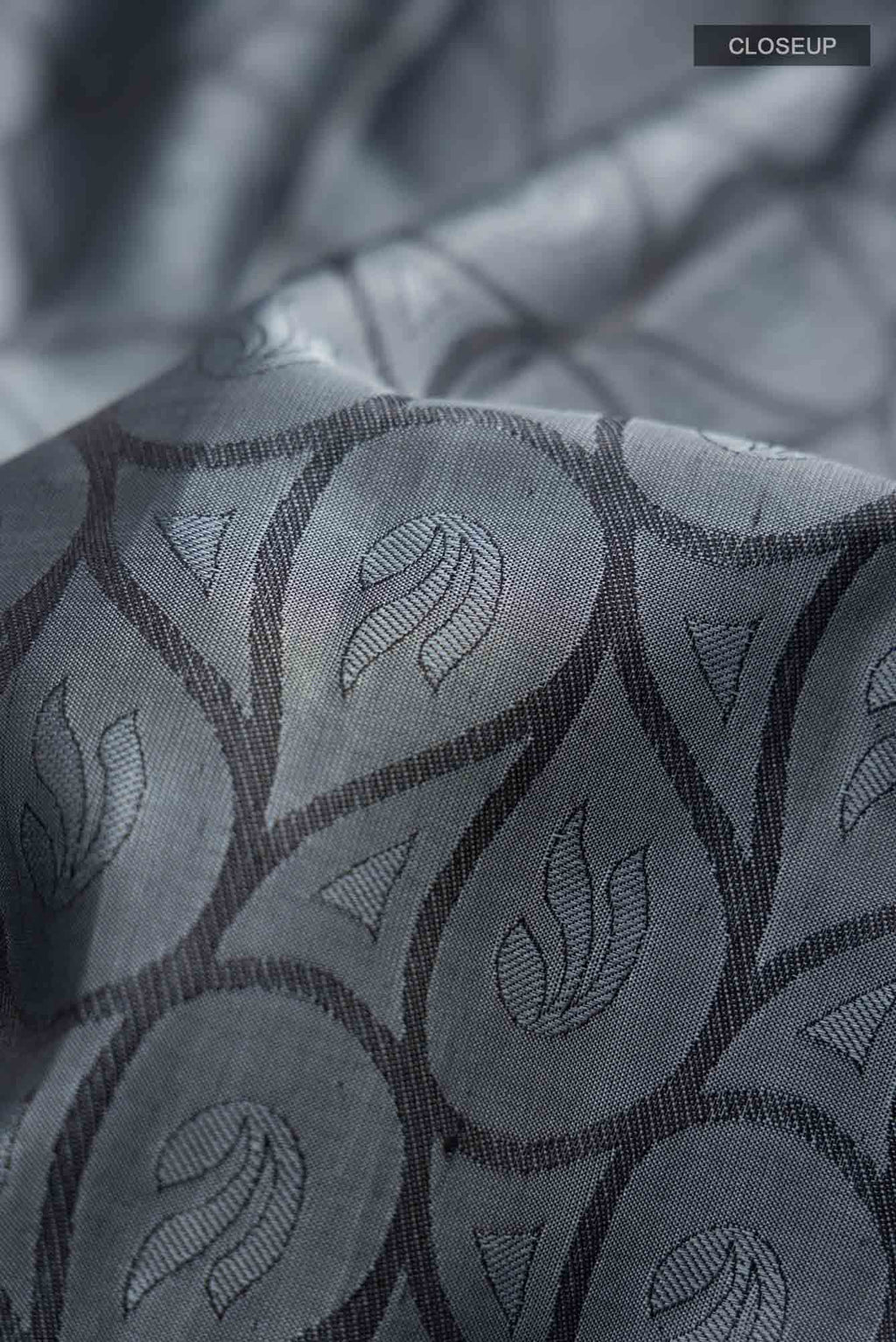 Blue Grey Kanchipuram Silk Saree
