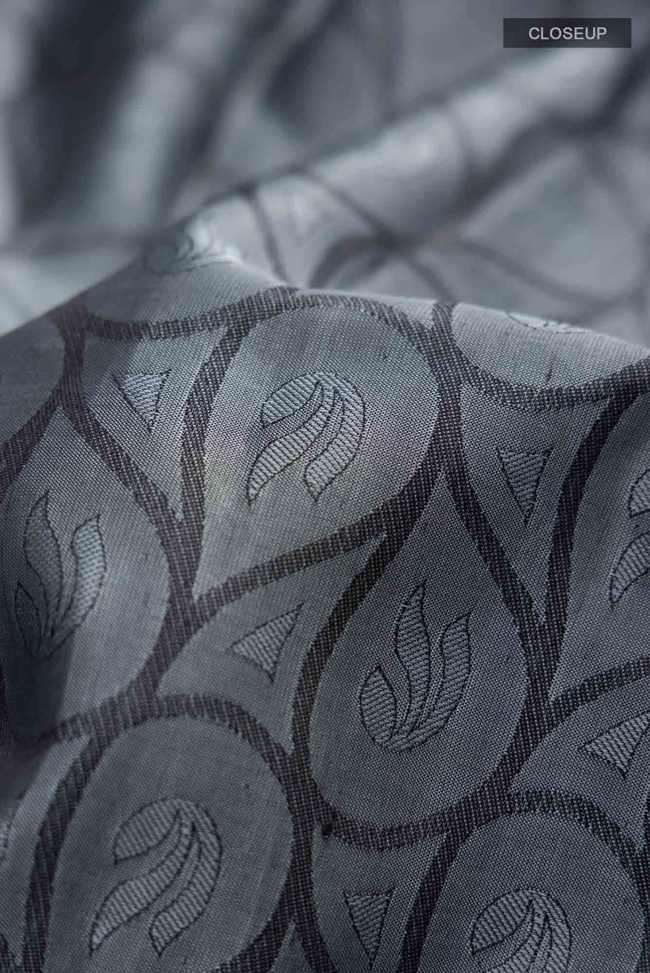 Blue Grey Kanchipuram Silk Saree