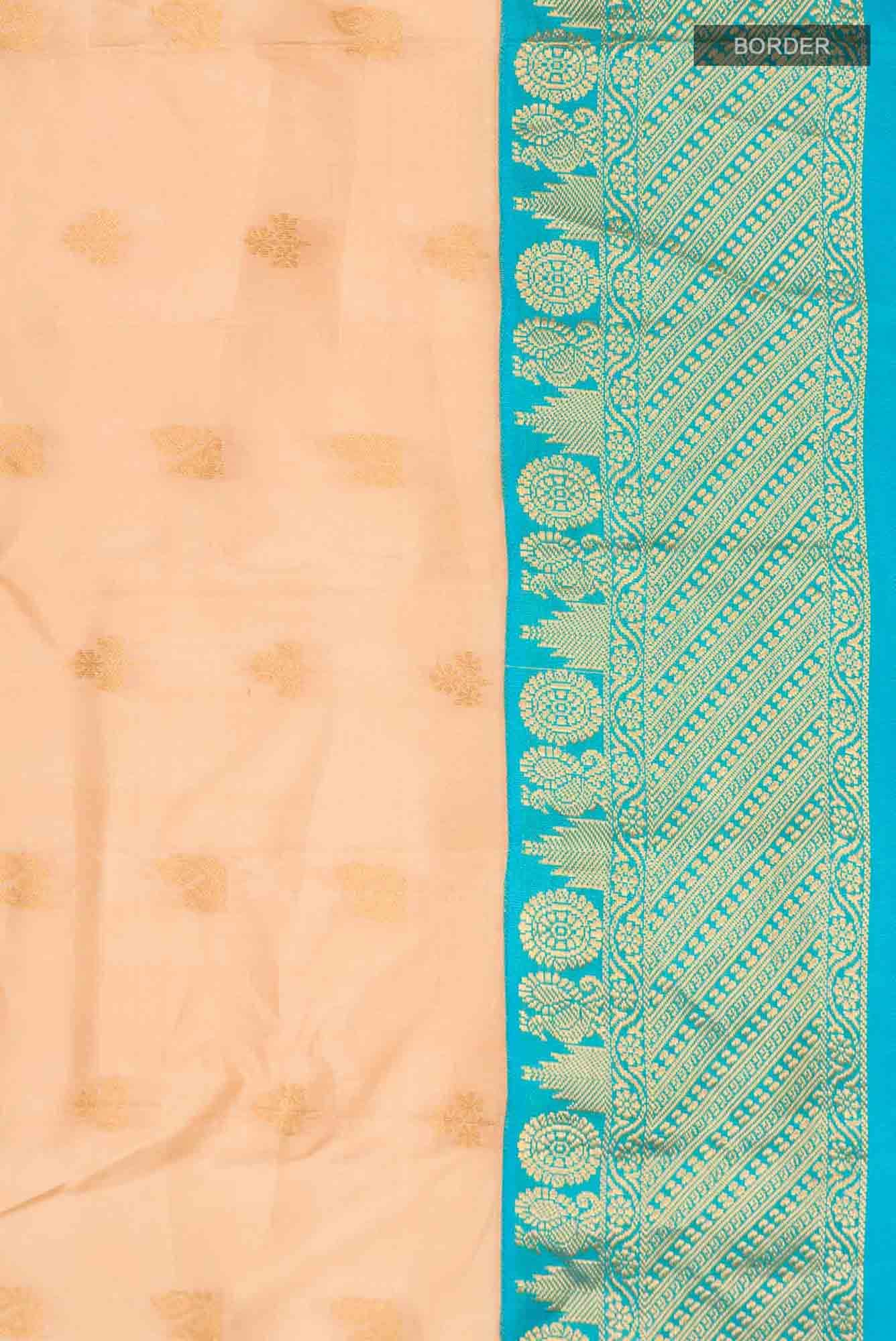 Beige Kanchipuram Silk Saree