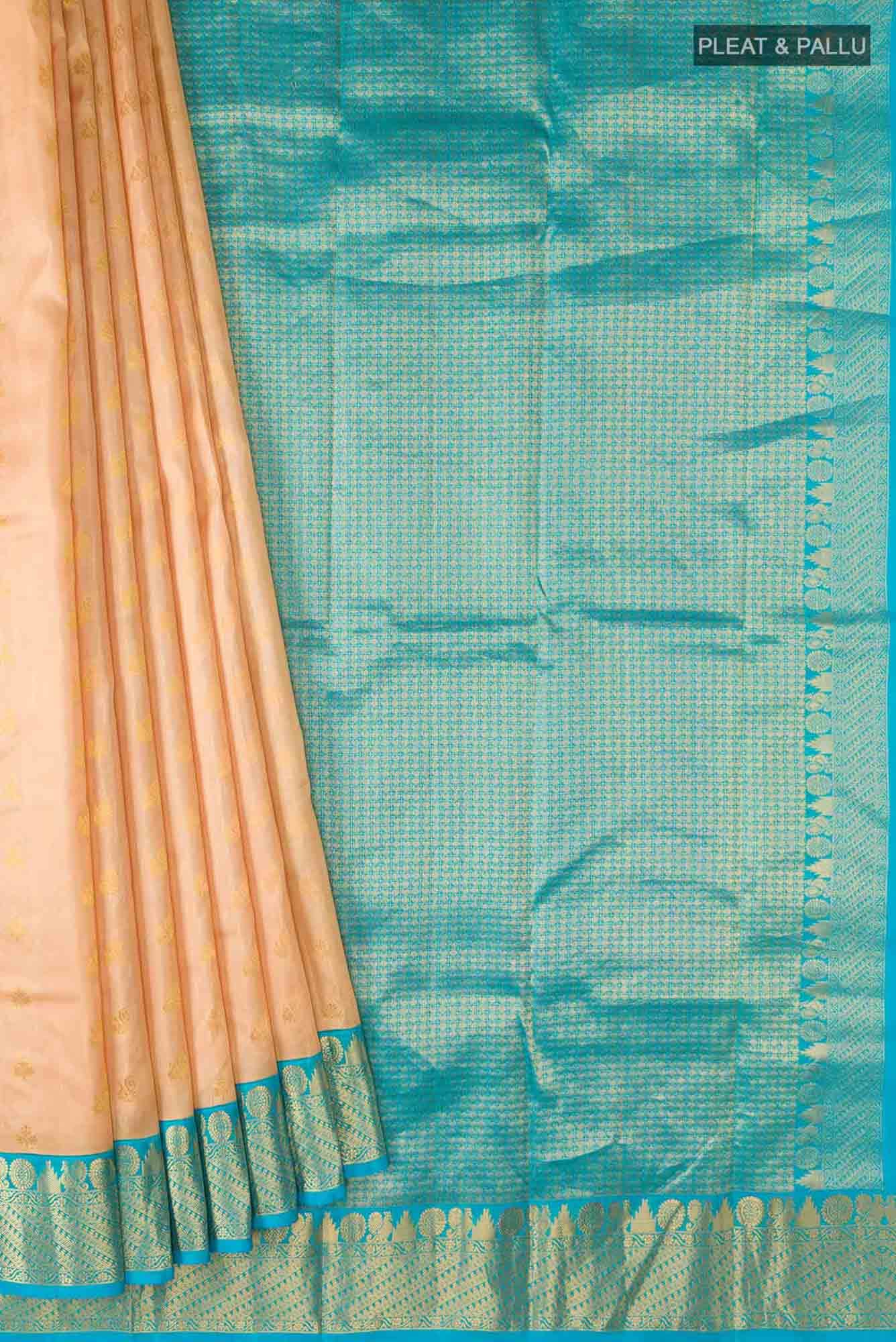 Beige Kanchipuram Silk Saree