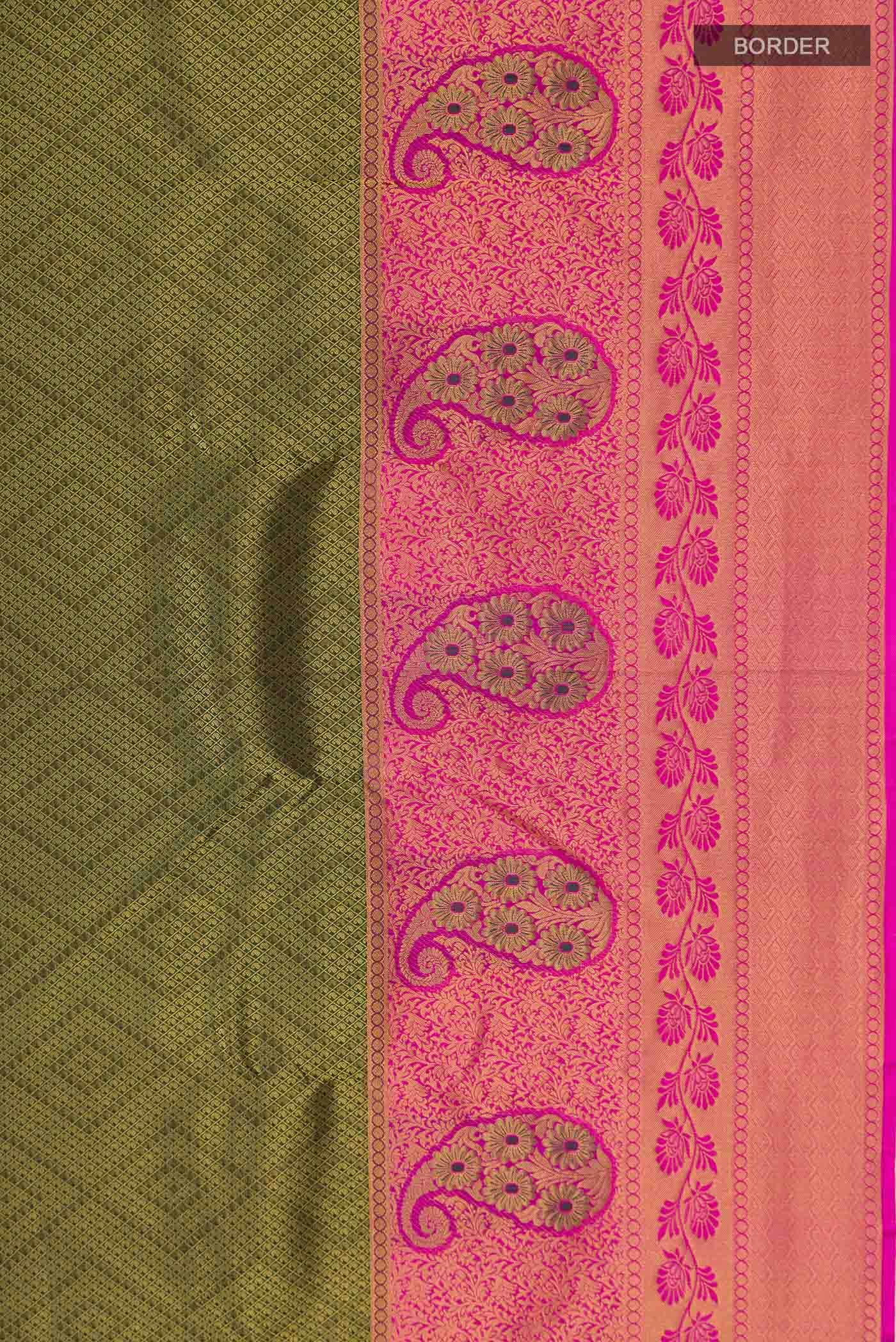 Bottle Green Kanchipuram Silk Saree