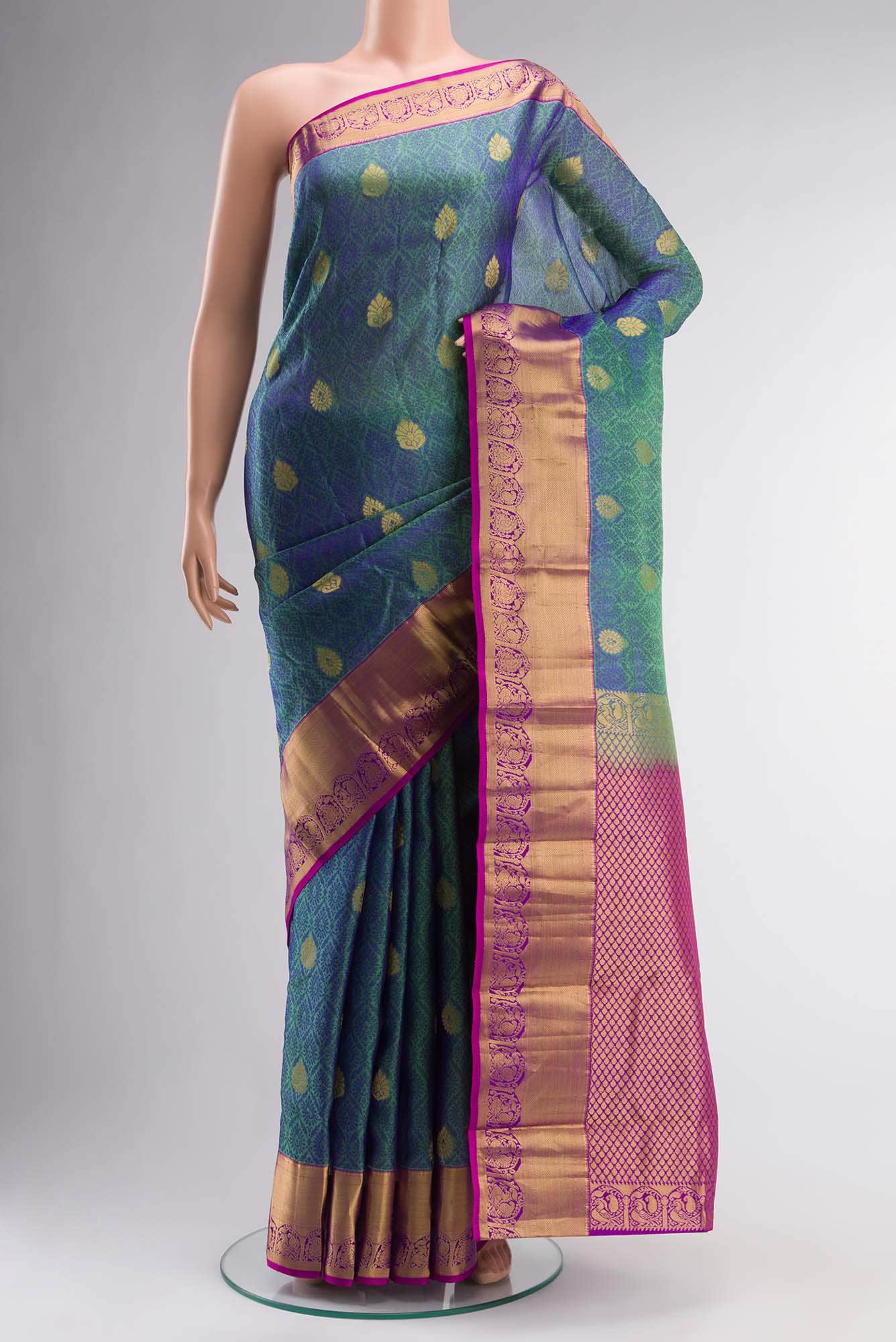 Blue Kanchipuram Silk Saree