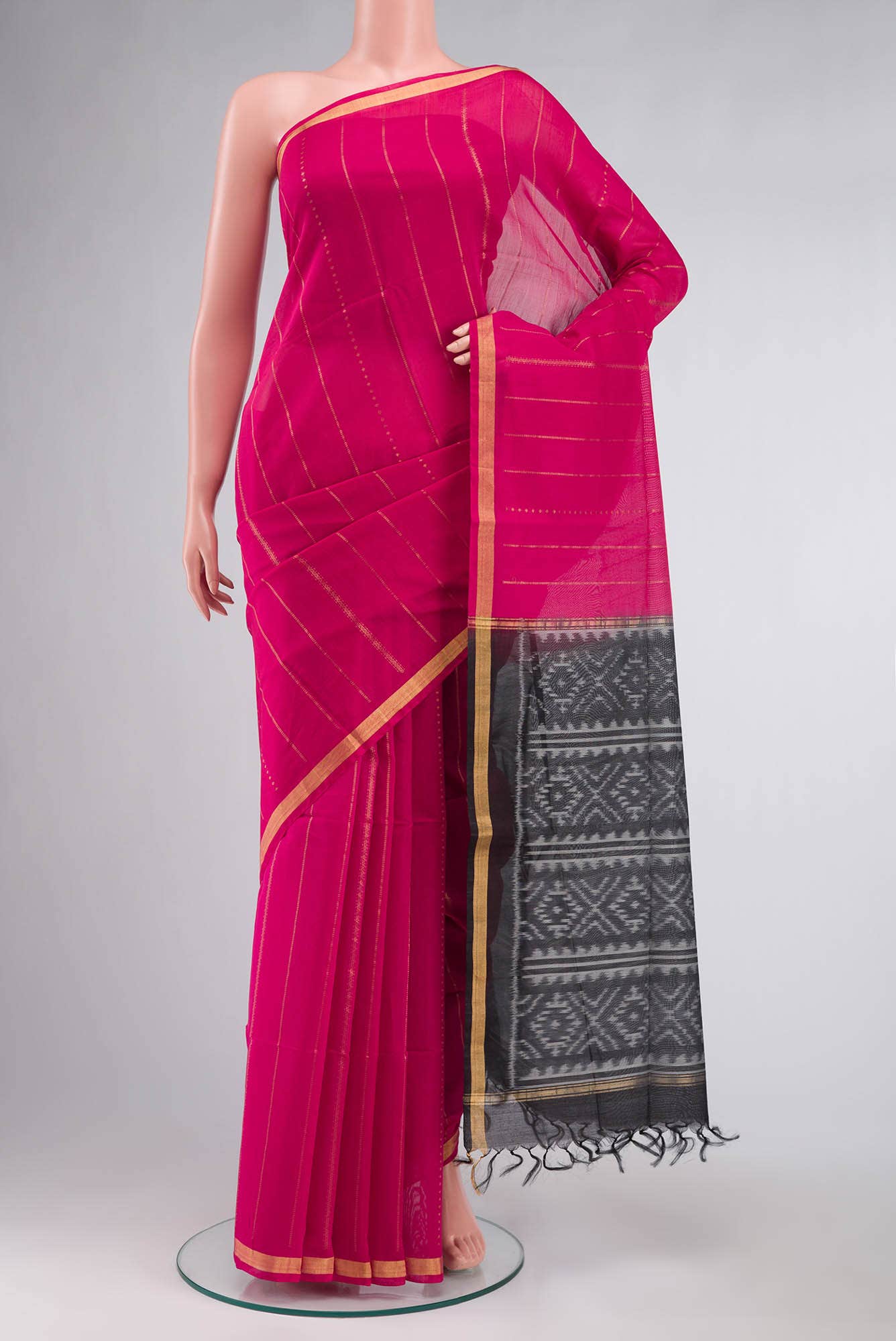 Pink Silk Cotton Saree