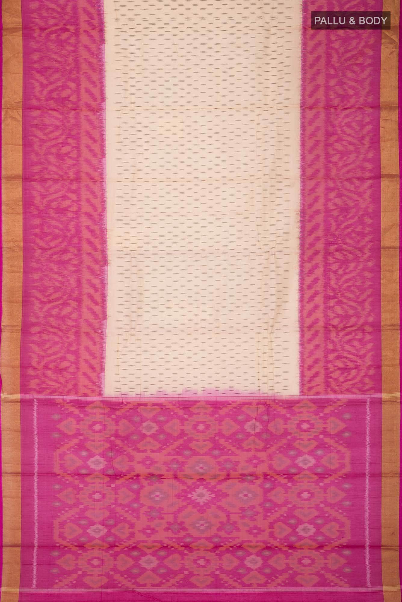 Cream Silk Cotton Saree