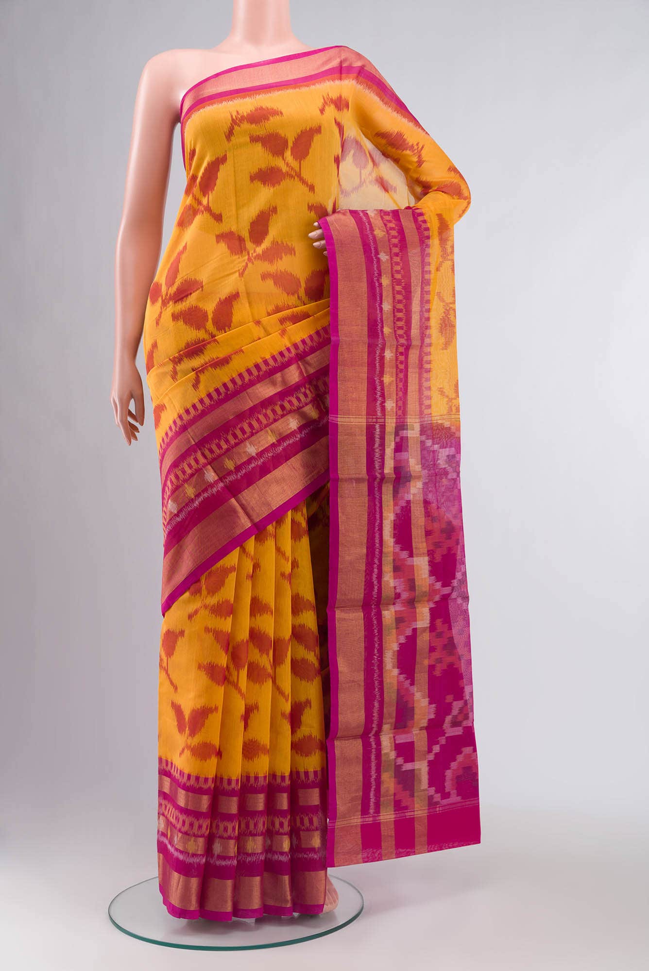 Yellow Silk Cotton Saree