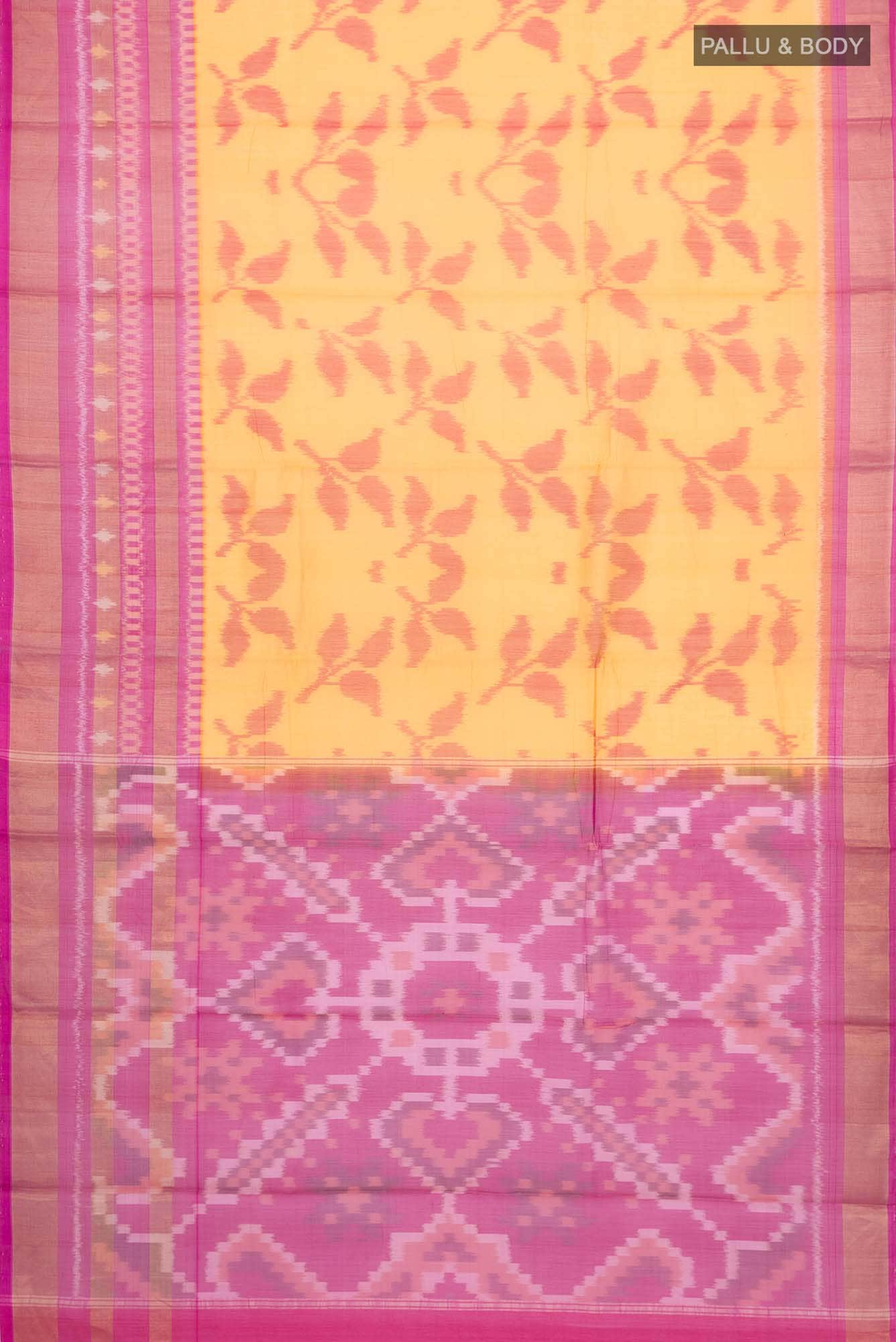 Yellow Silk Cotton Saree
