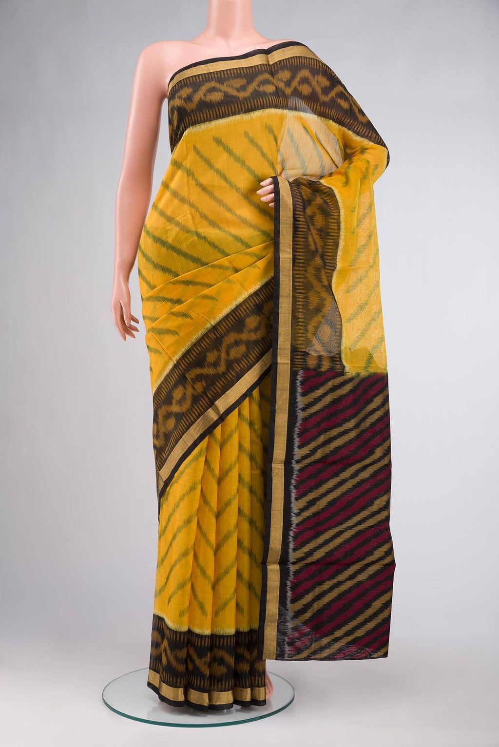 Yellow Silk Cotton Saree