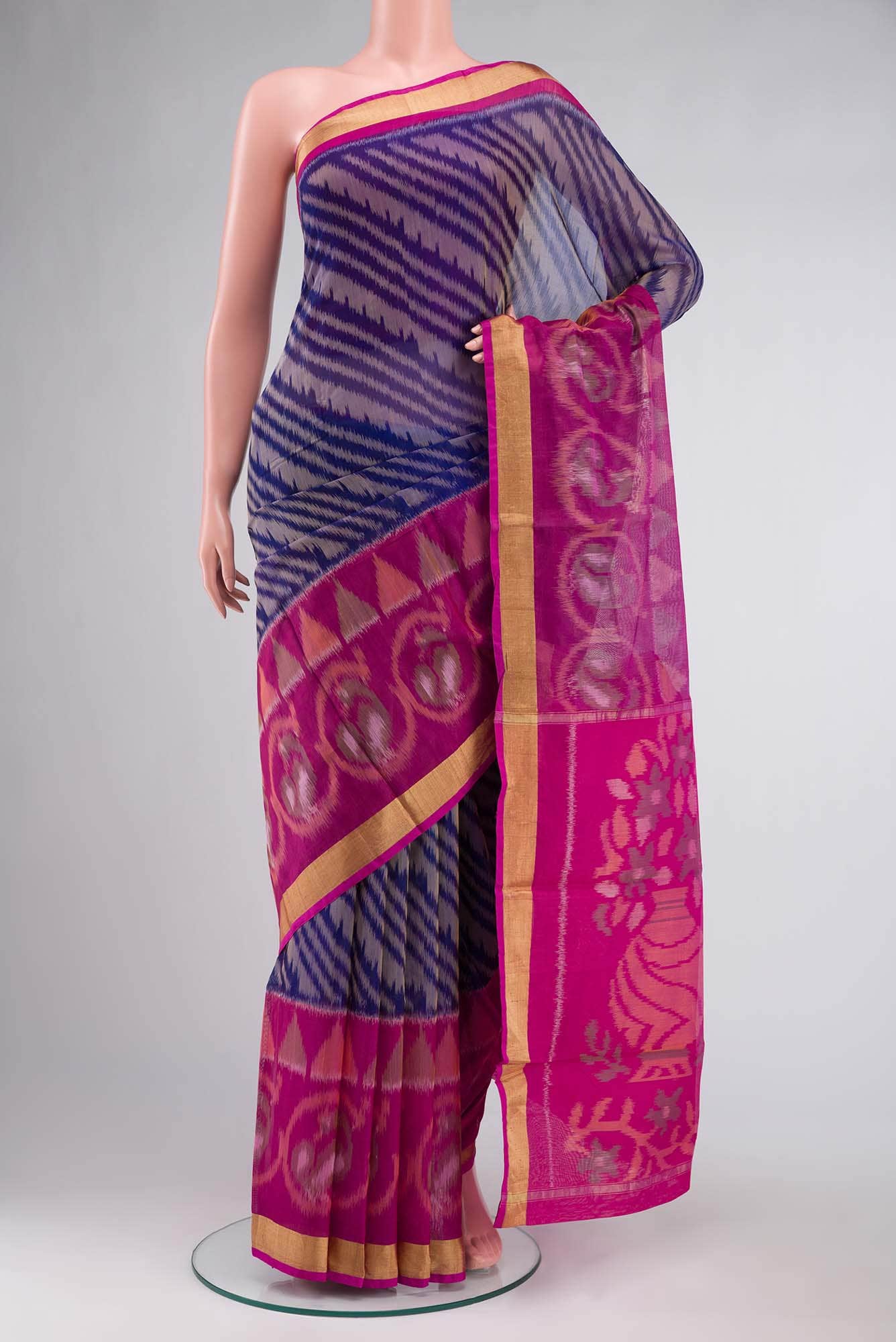 Blue Silk Cotton Saree
