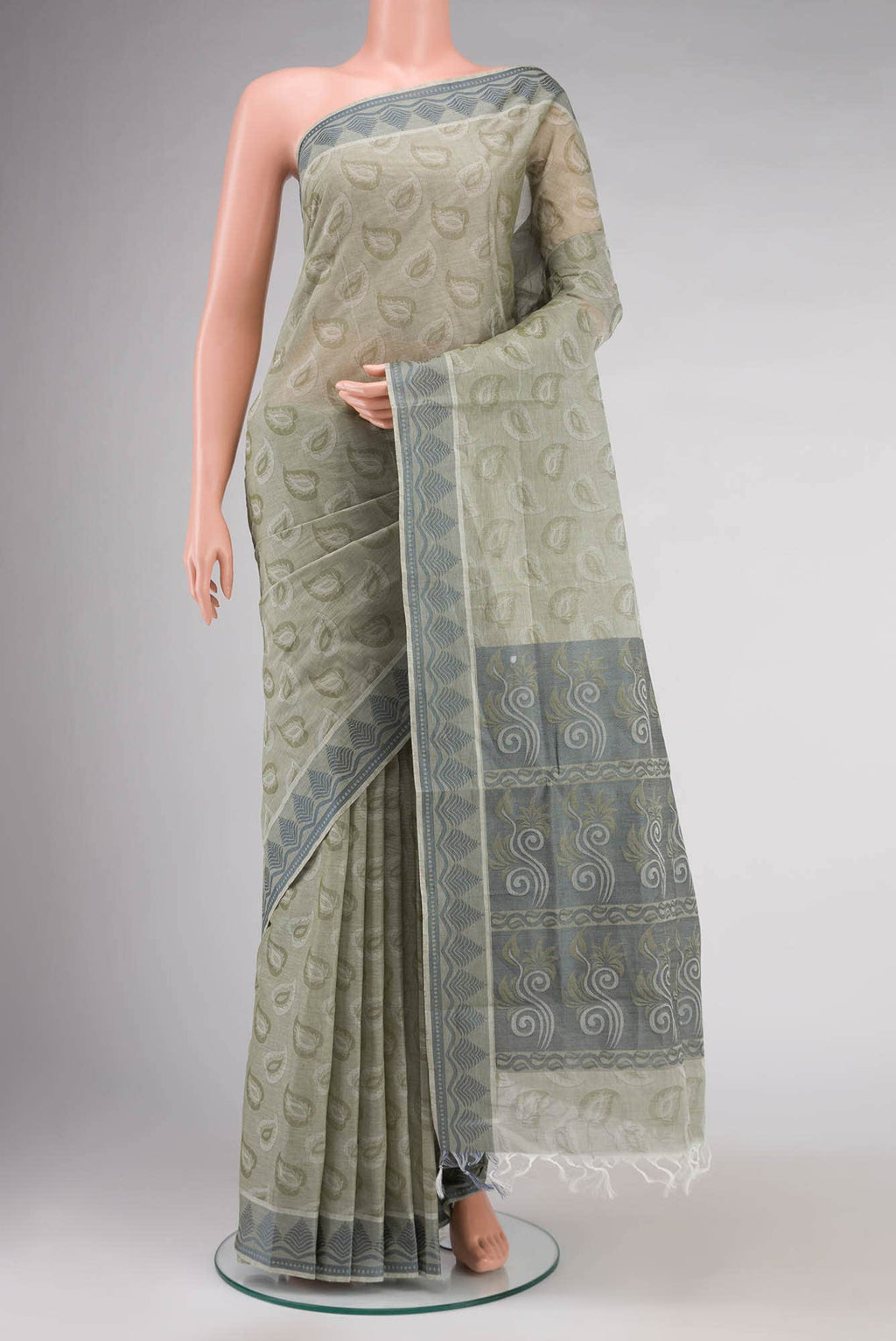 Green Coimbatore Cotton Saree