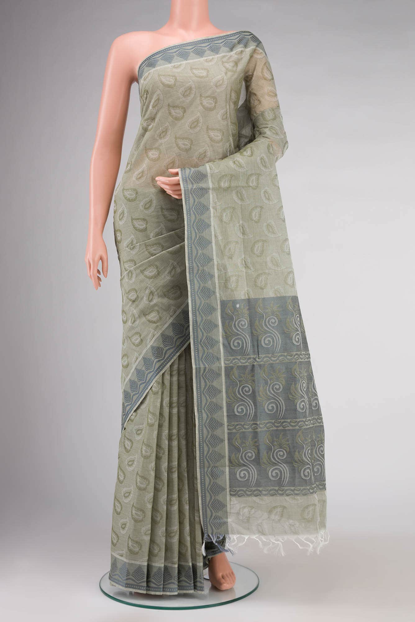 Green Coimbatore Cotton Saree