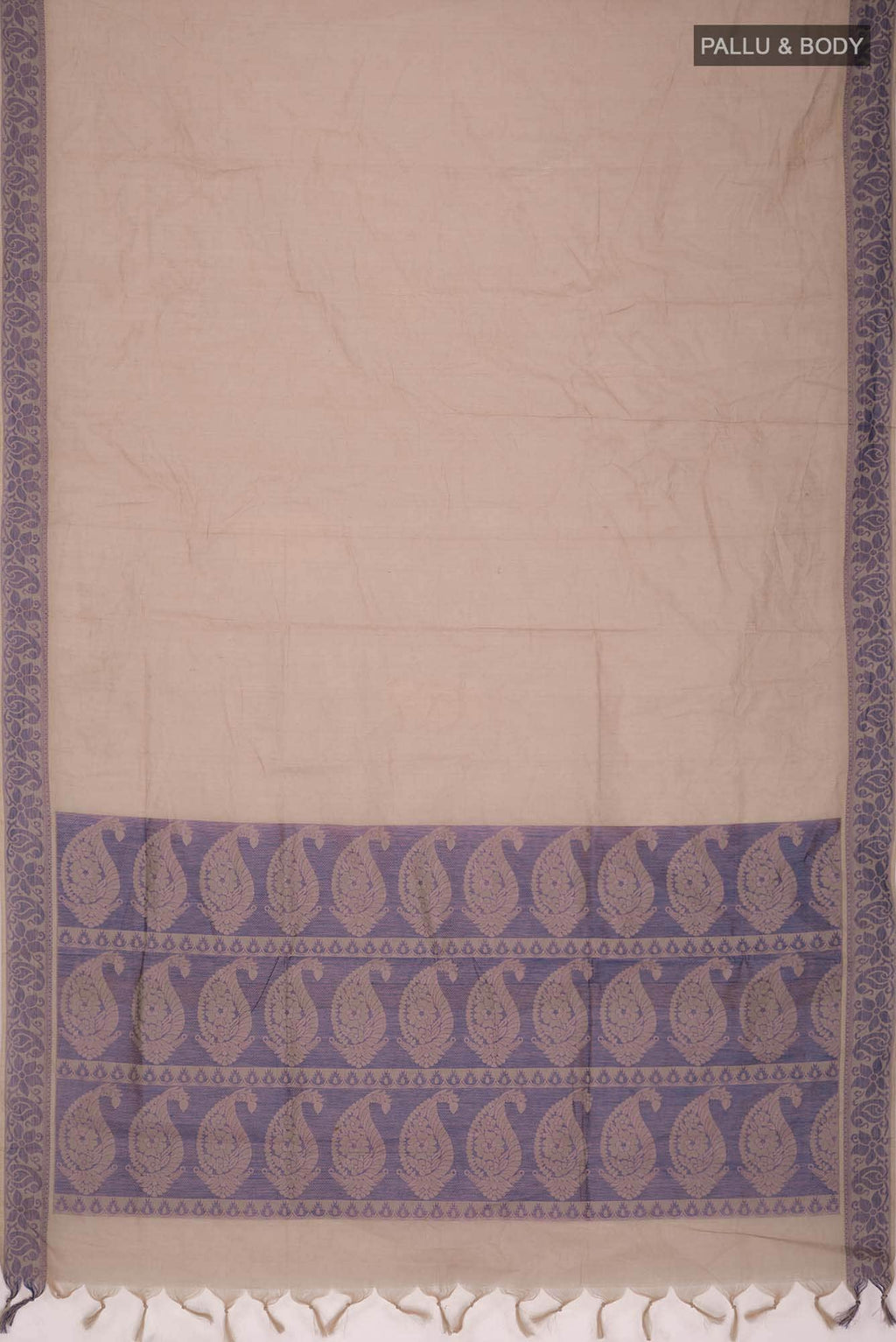 Beige Coimbatore Cotton Saree