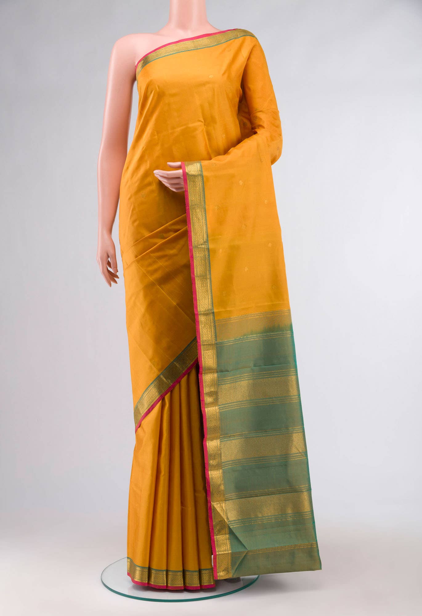 Yellow Kanchipuram Silk Saree
