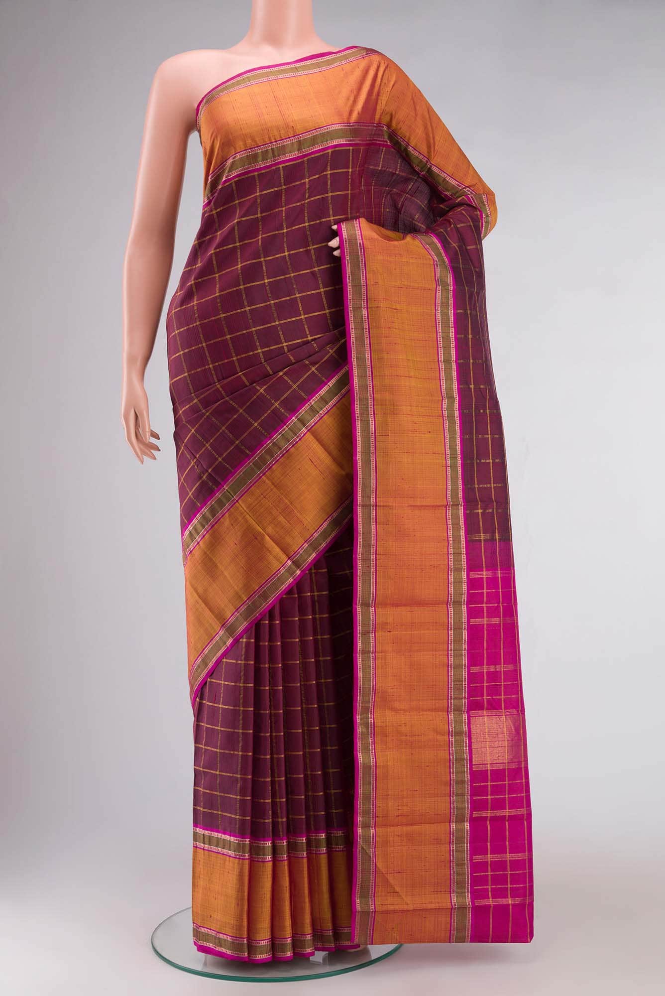 Maroon Kanchipuram Silk Saree
