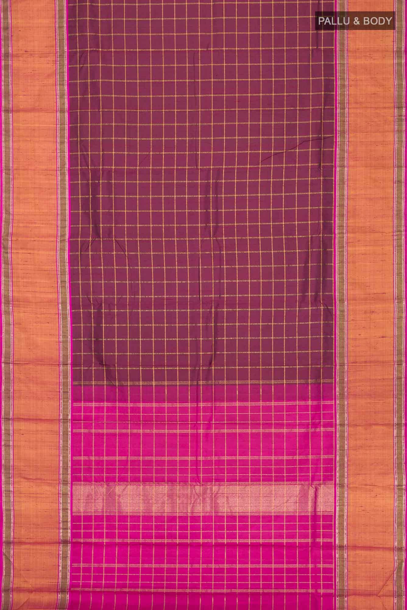 Maroon Kanchipuram Silk Saree