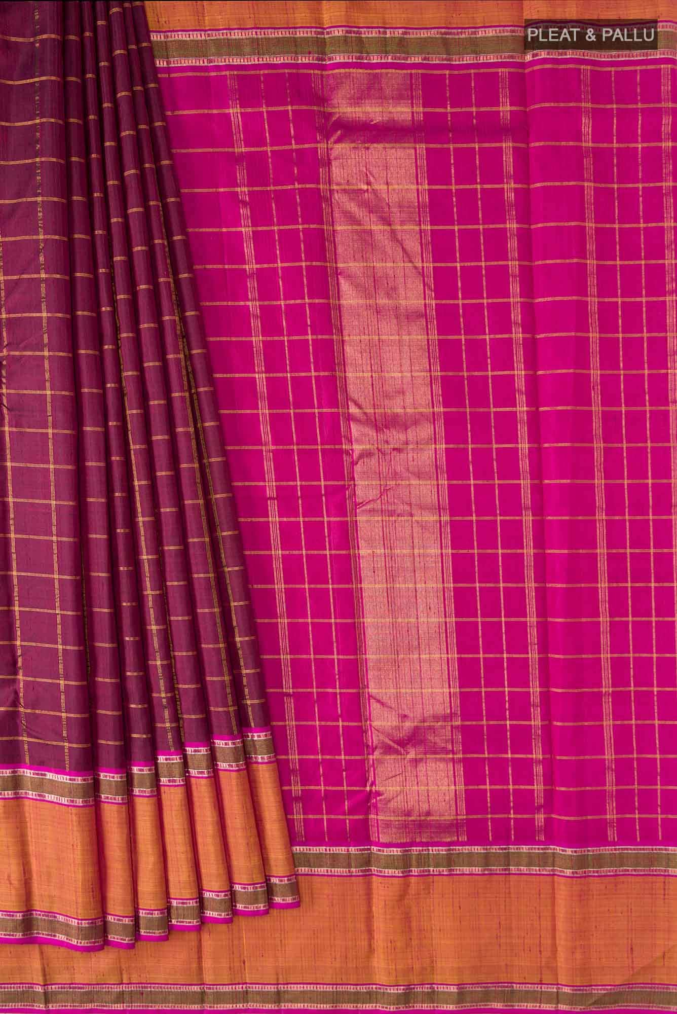 Maroon Kanchipuram Silk Saree