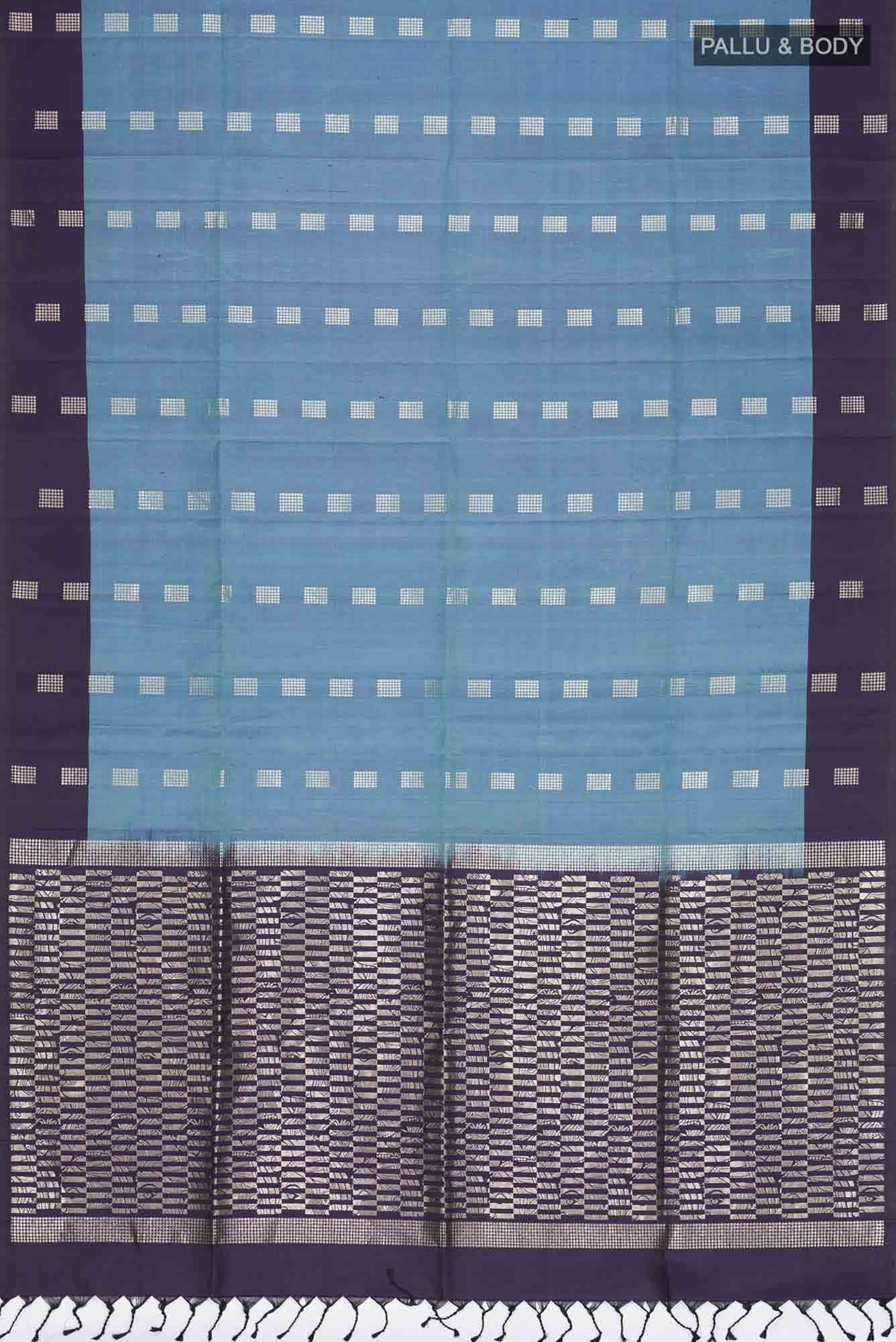 Blue Grey Soft Silk Saree