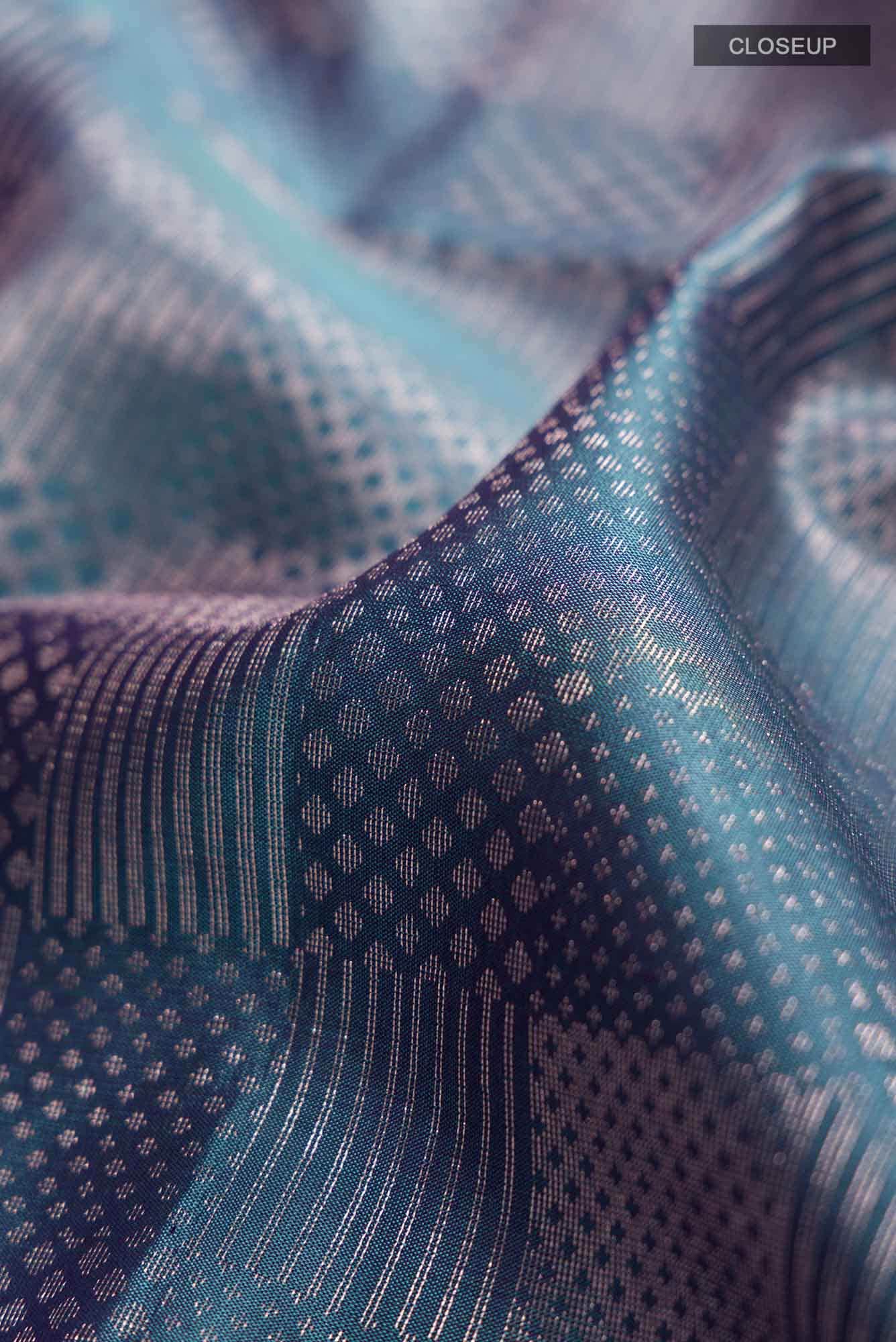 Blue Grey Soft Silk Saree