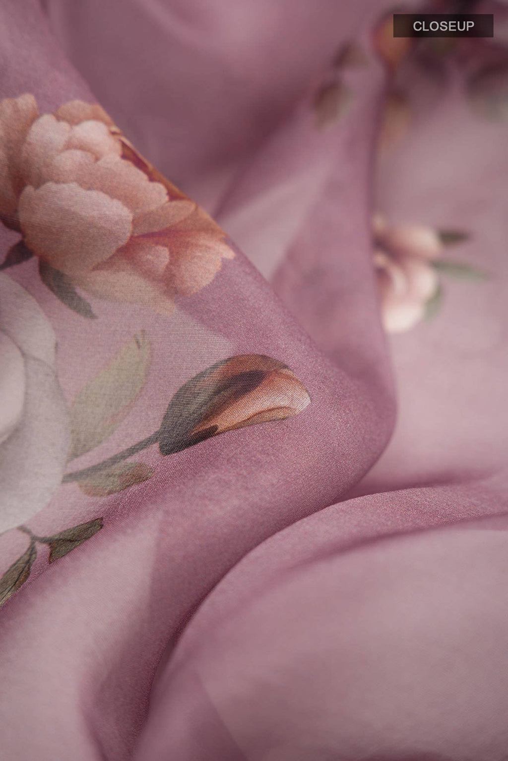 Mauve Organza Silk Saree