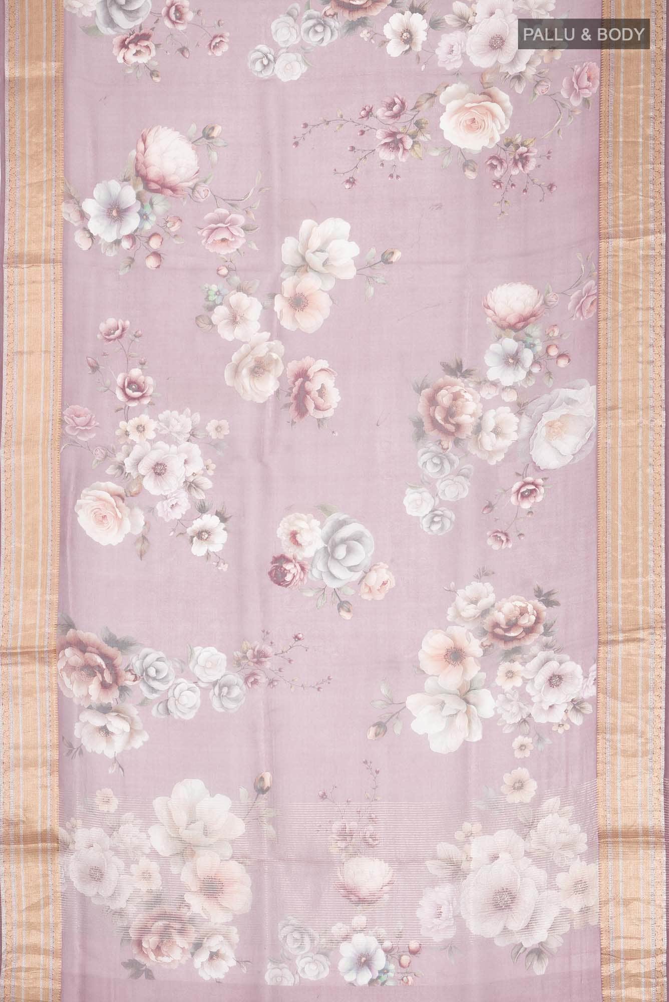 Mauve Organza Silk Saree