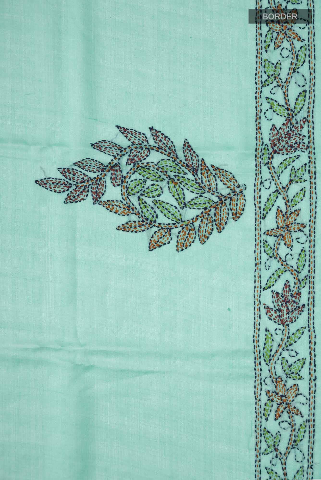 Sea Green Bhagalpuri Tussar Silk Saree