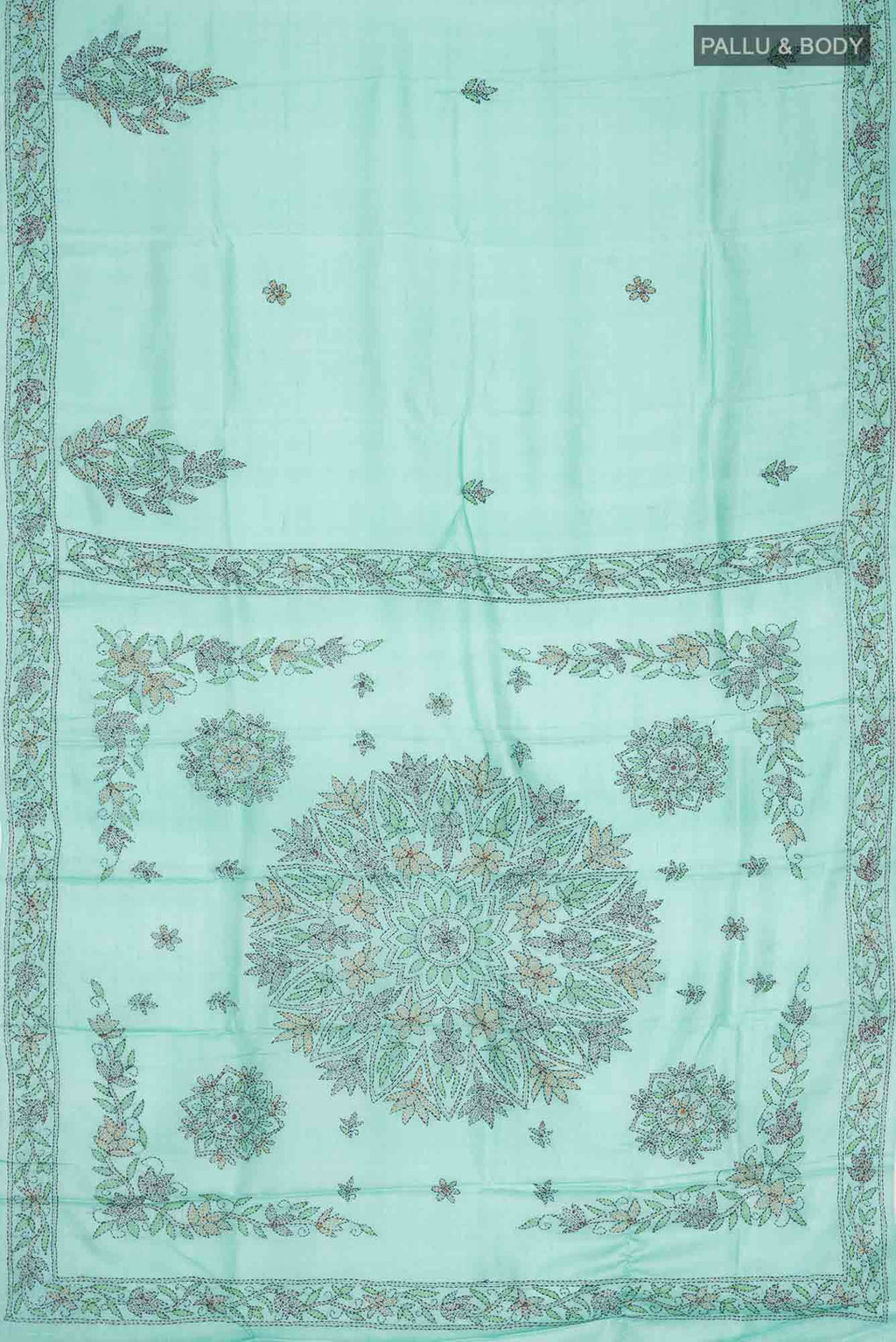 Sea Green Bhagalpuri Tussar Silk Saree